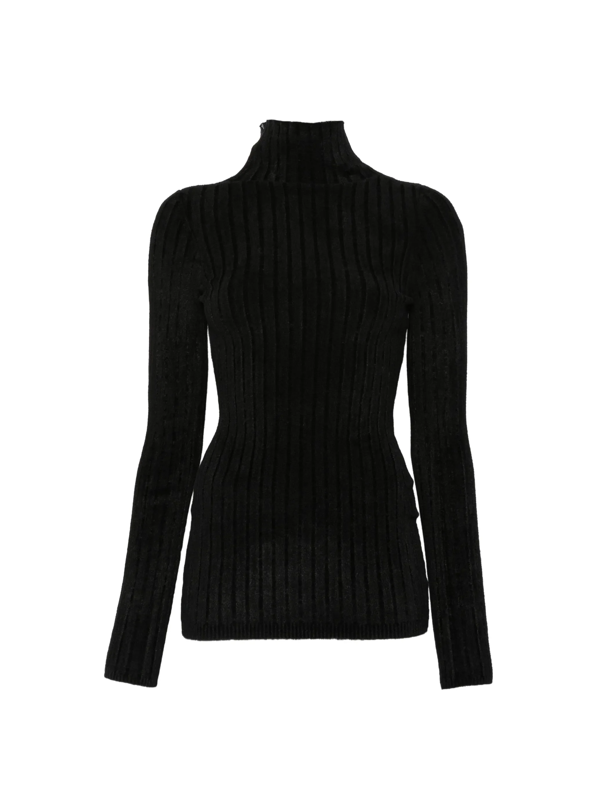ribbed-knit roll-neck sweater