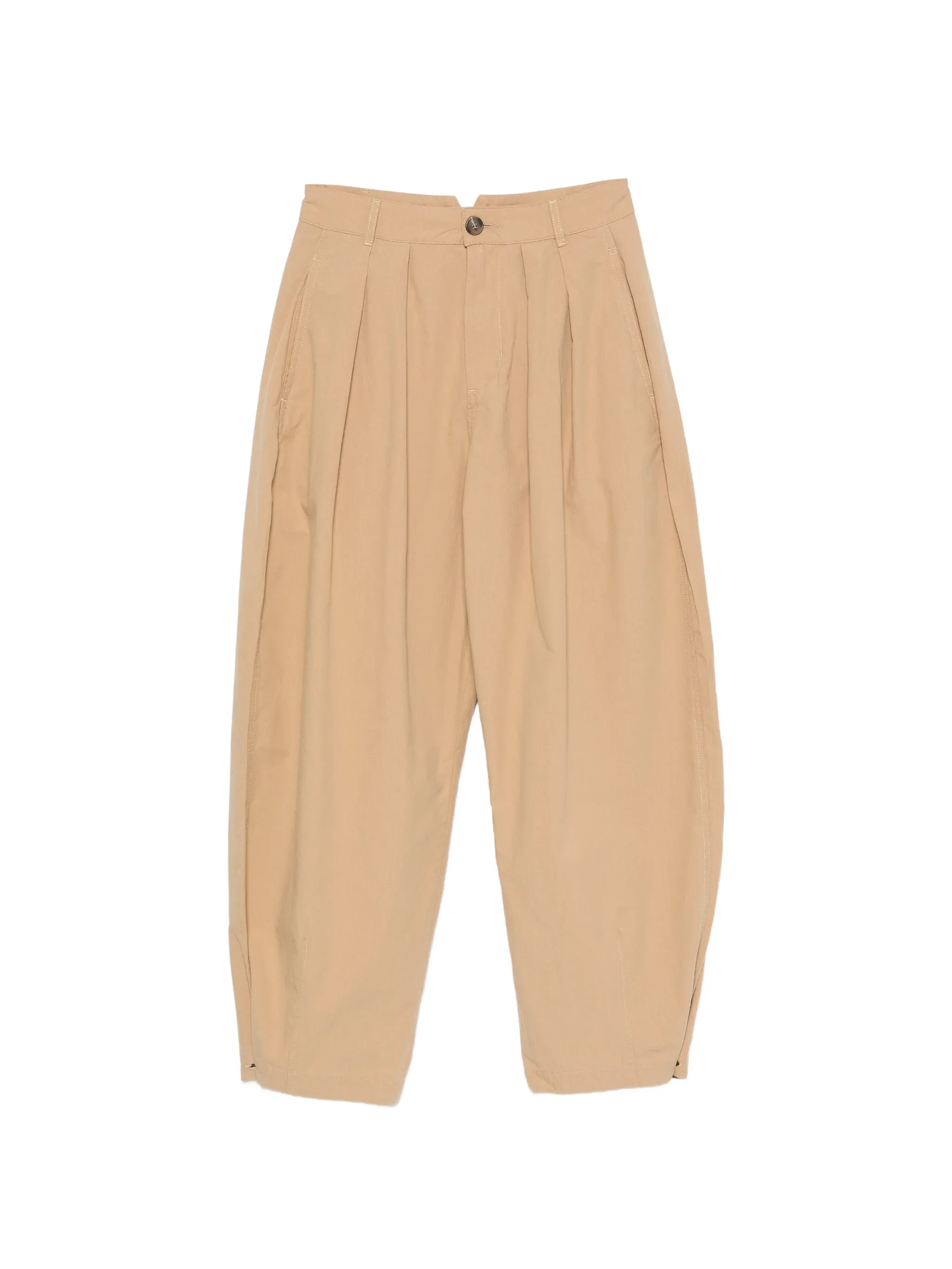 Lambert pleated trousers with a martingale in lightweight cotton
