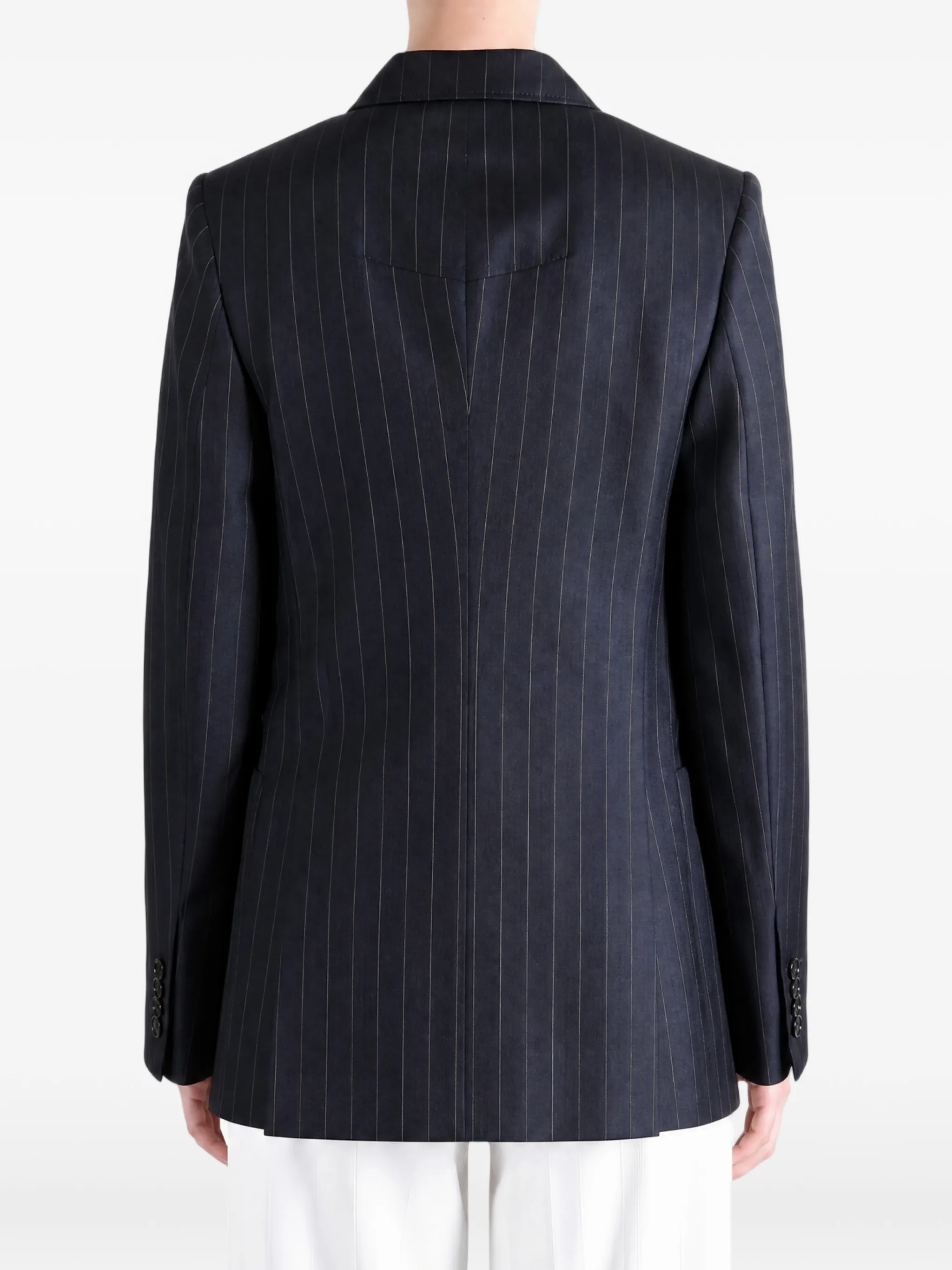 double-breasted striped jacket in wool