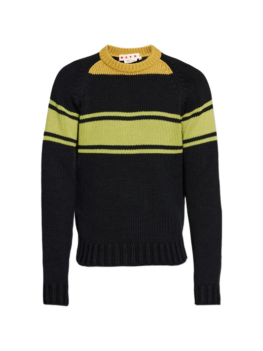 striped logo-patch sweater