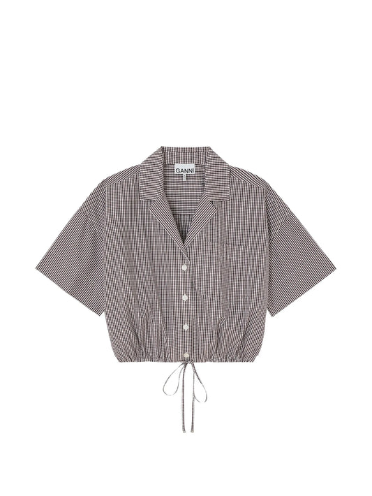 check cropped shirt