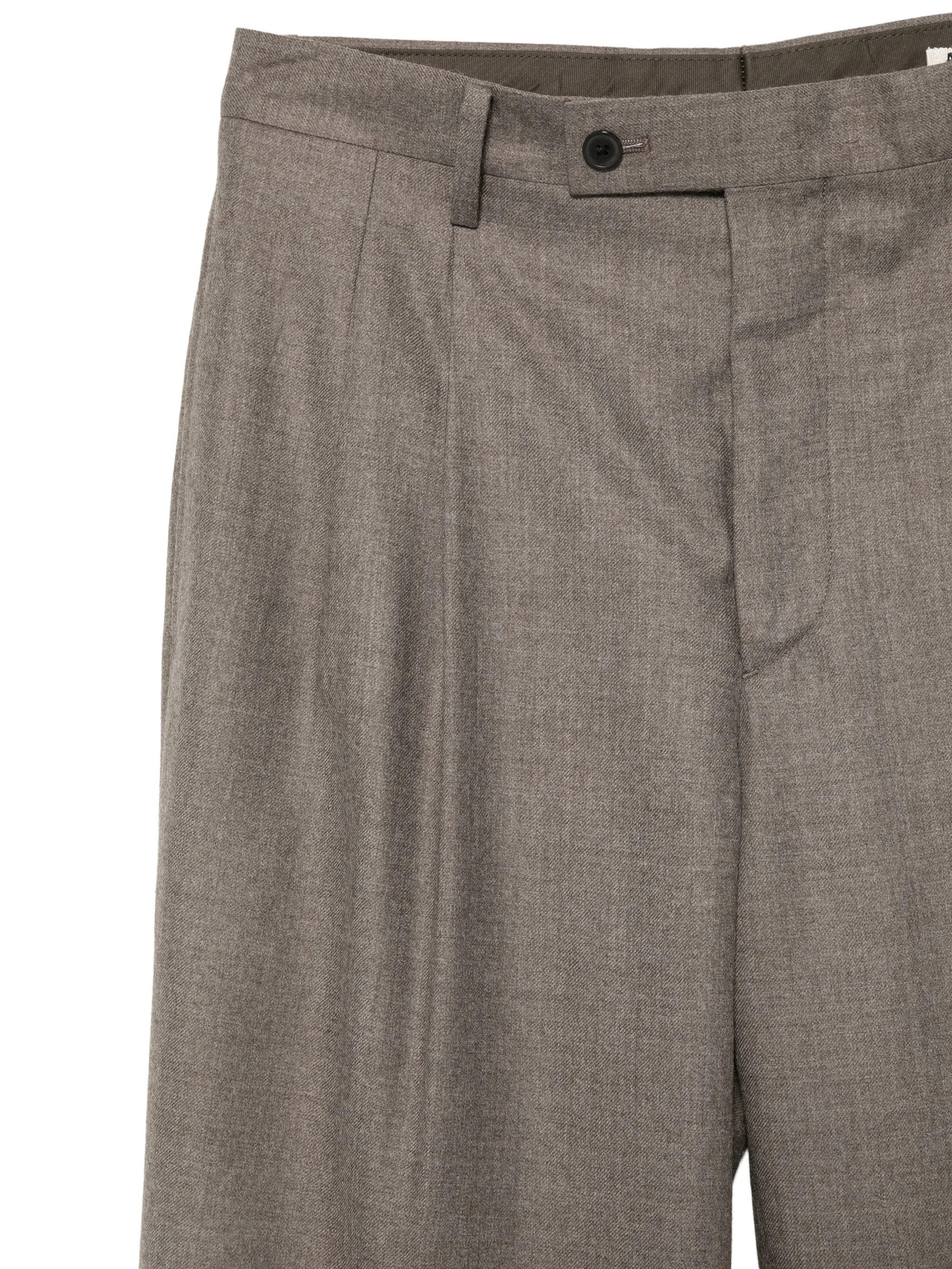 pleated straight-leg trousers