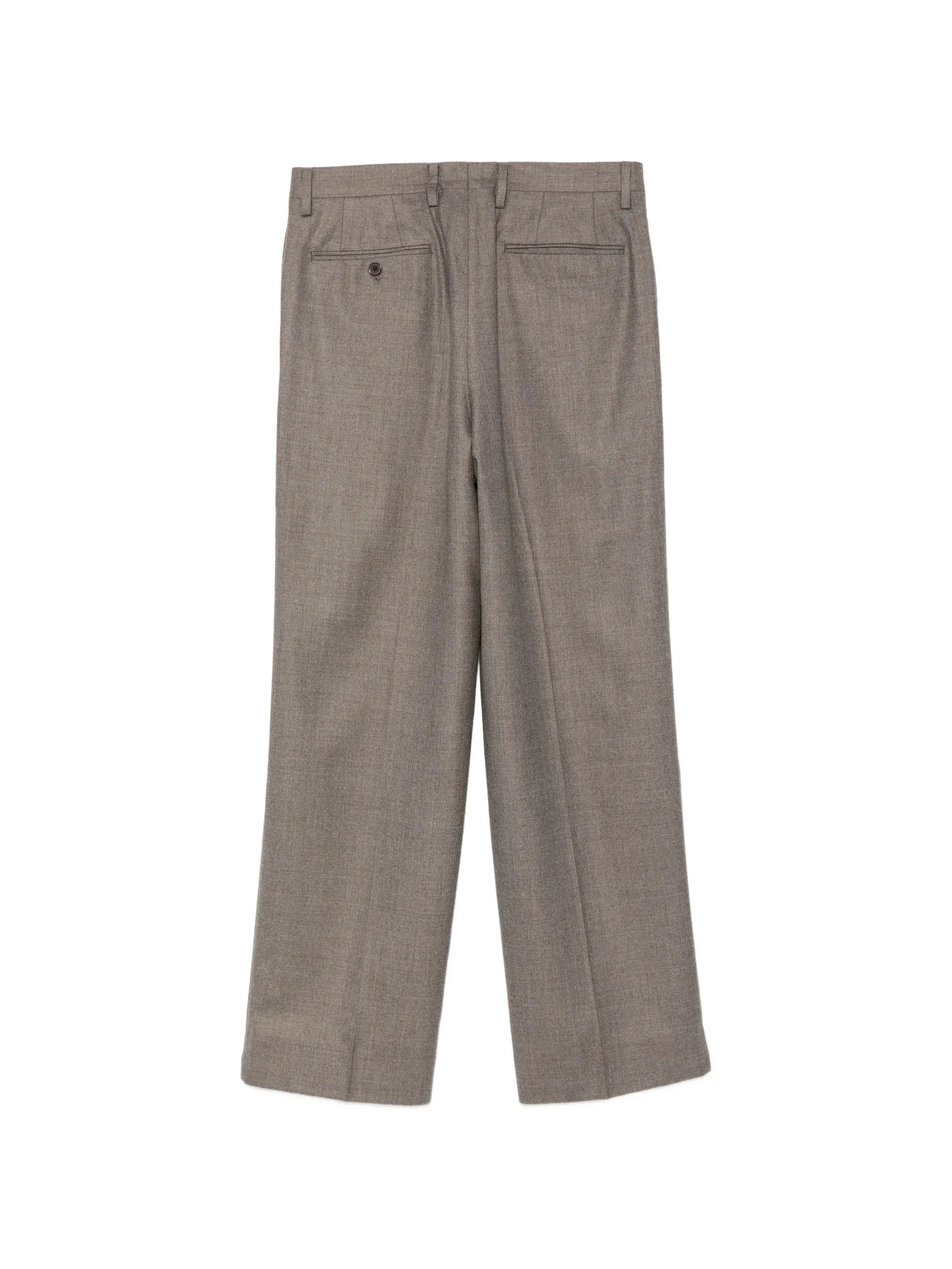 pleated straight-leg trousers