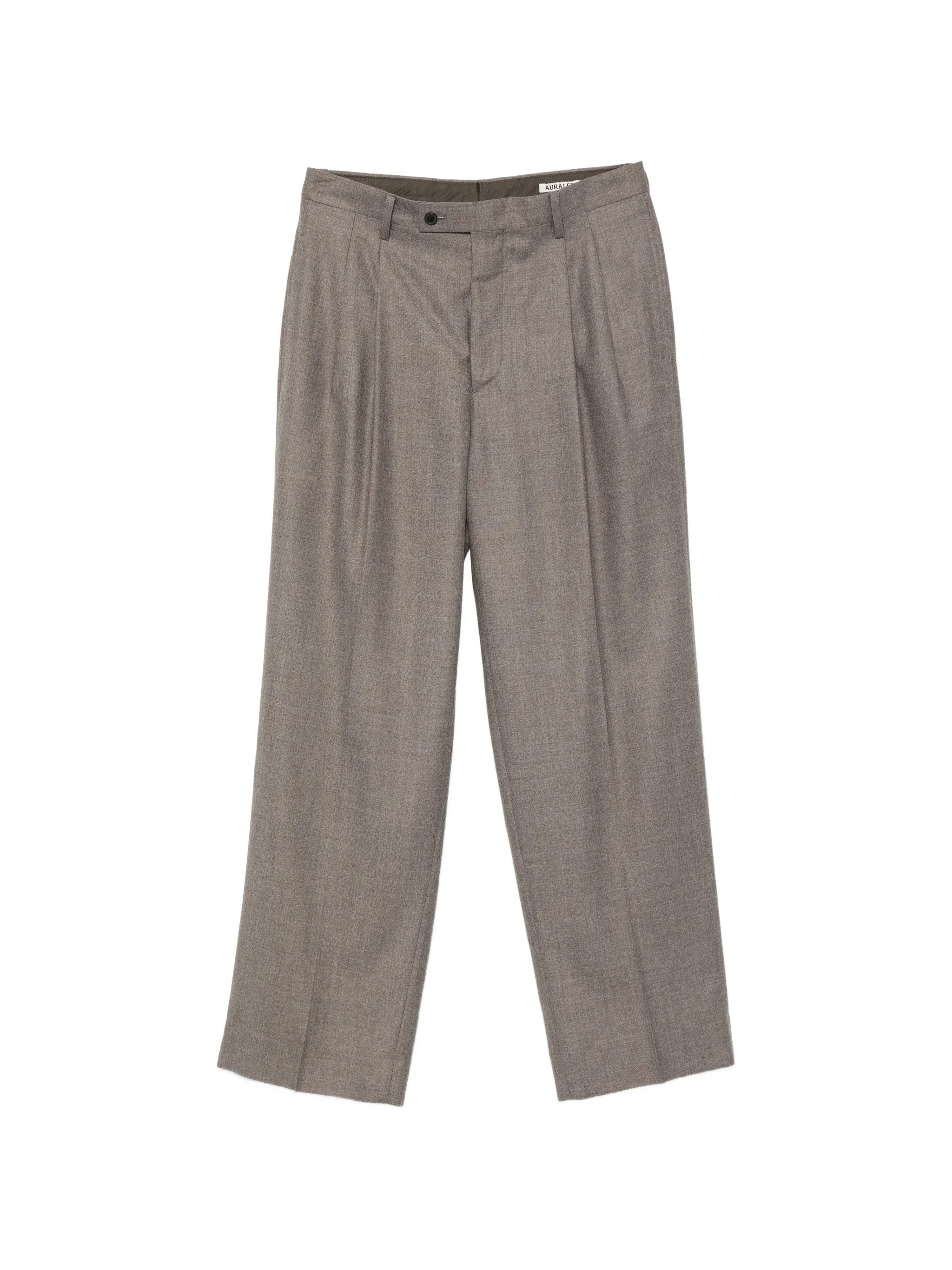 pleated straight-leg trousers