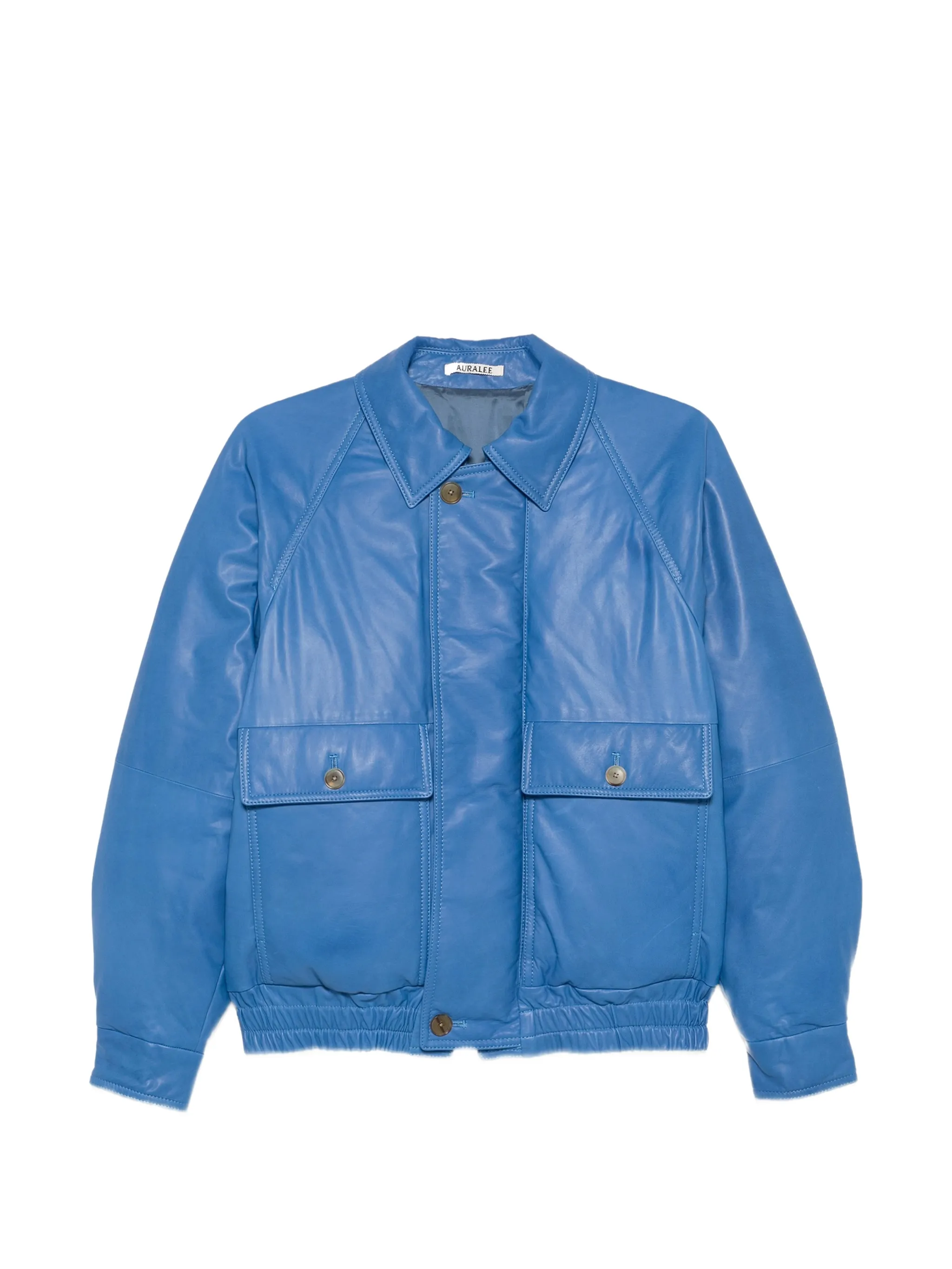 calf leather down jacket
