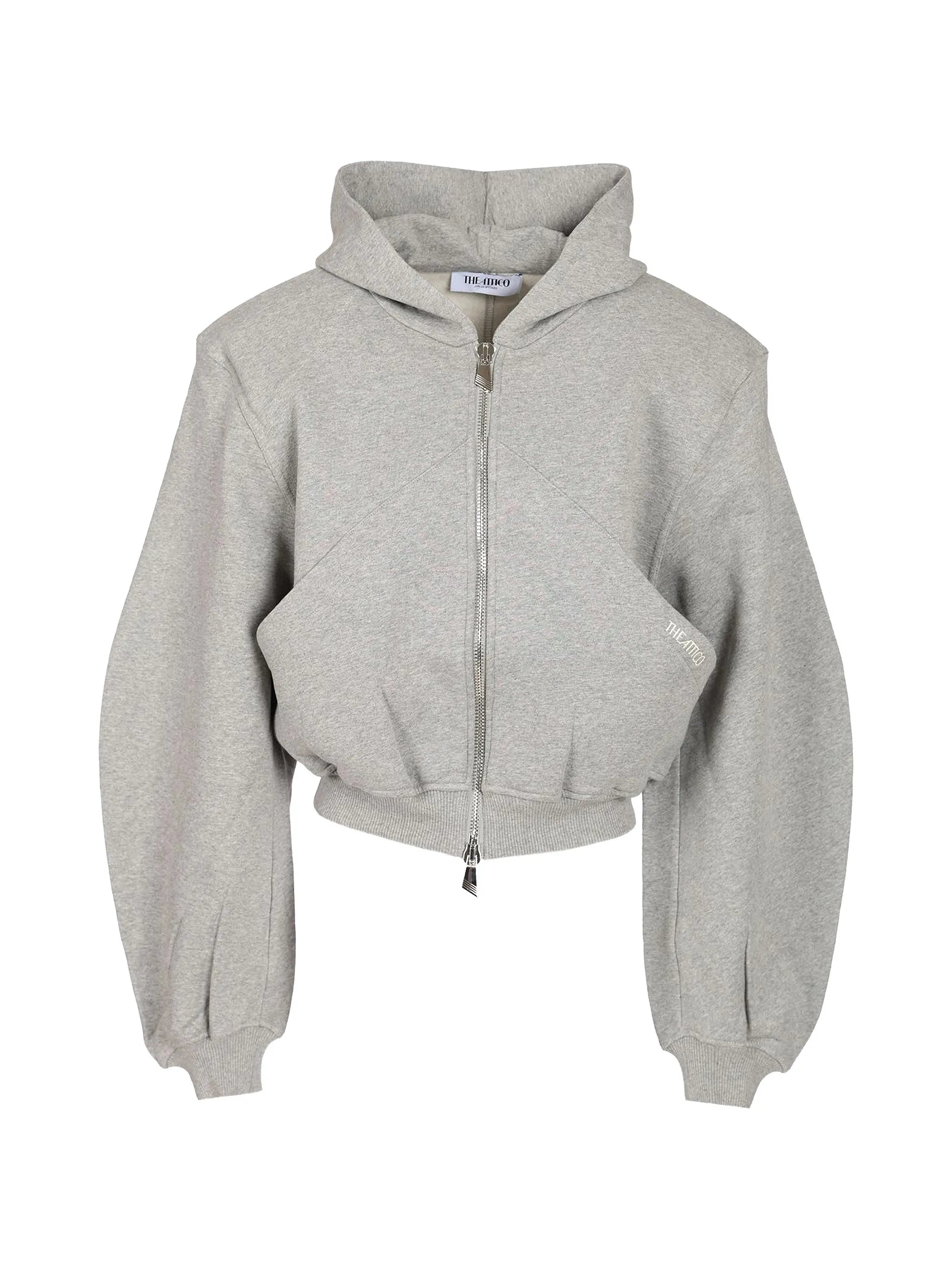 logo-embroidered zip-up hoodie