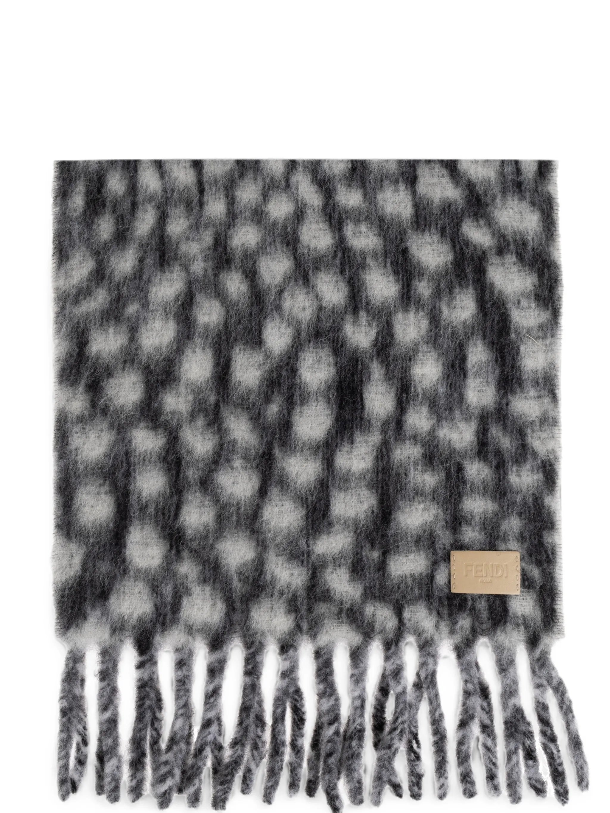 fringed checked scarf