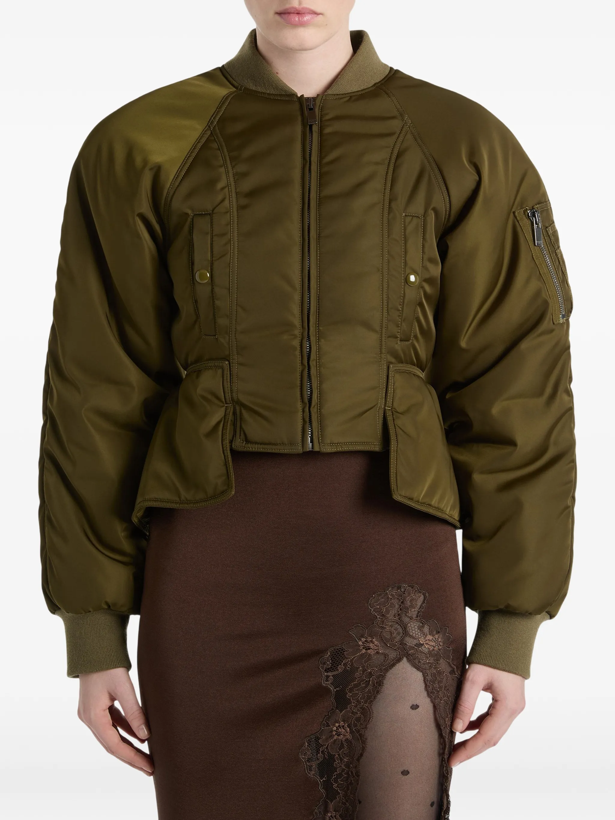 nylon peplum jacket