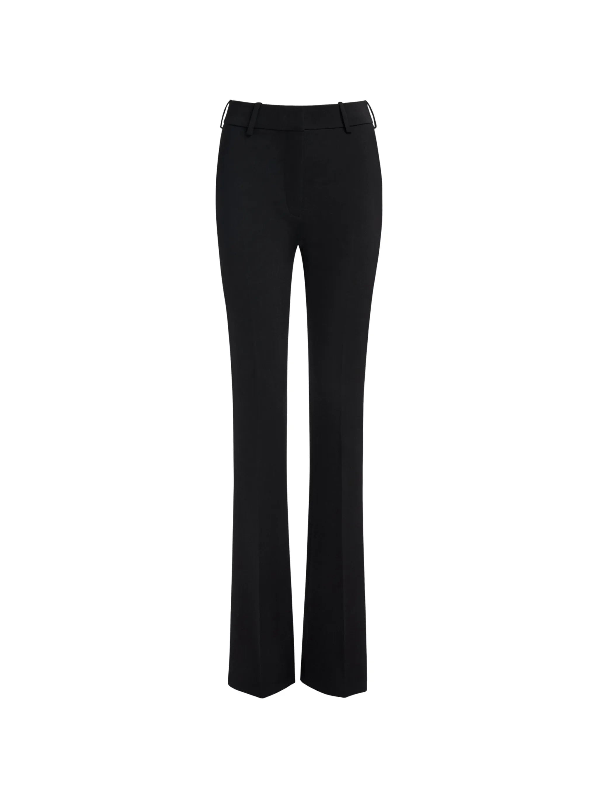 low-waisted wool satin trousers