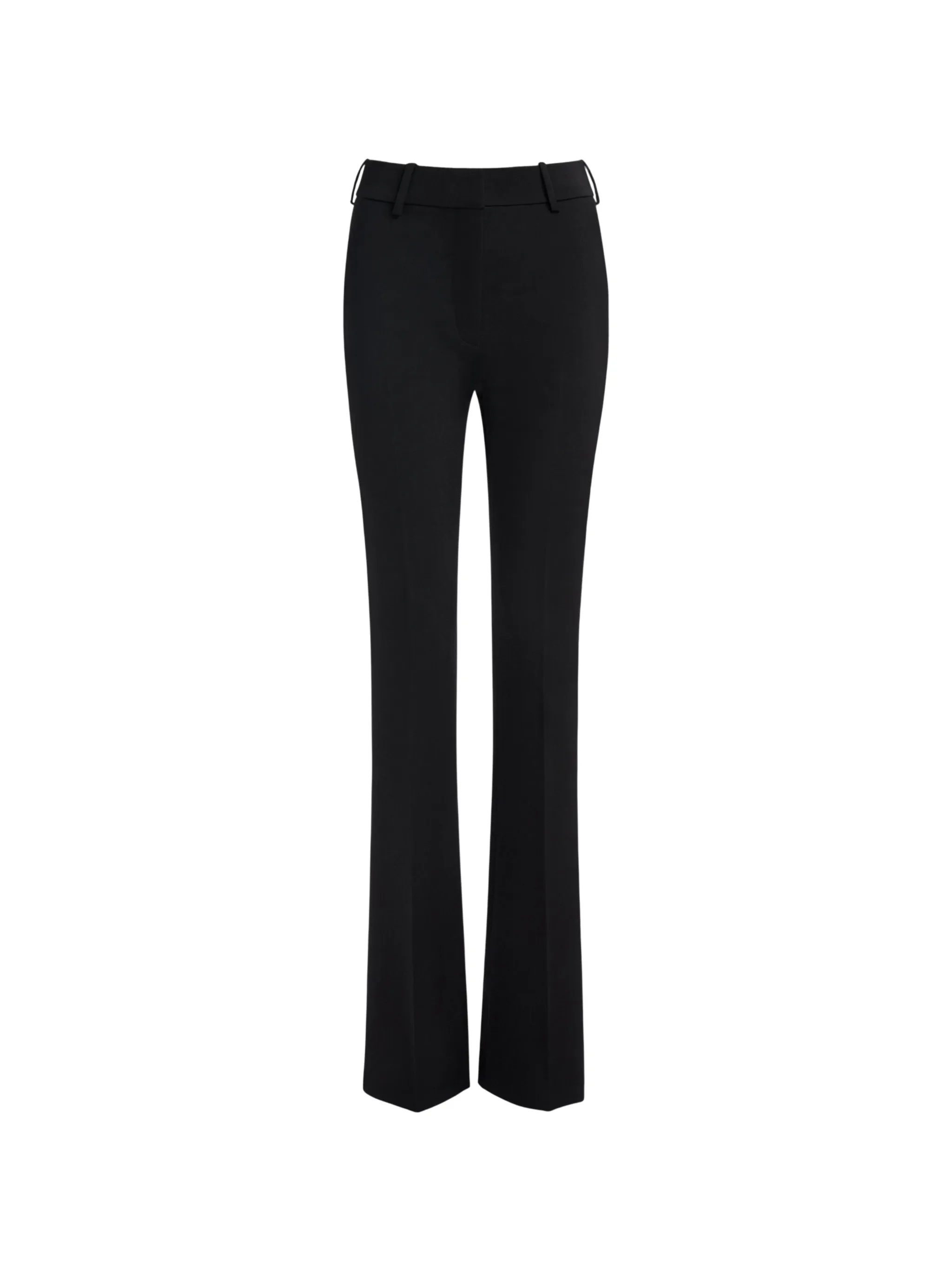 low-waisted wool satin trousers