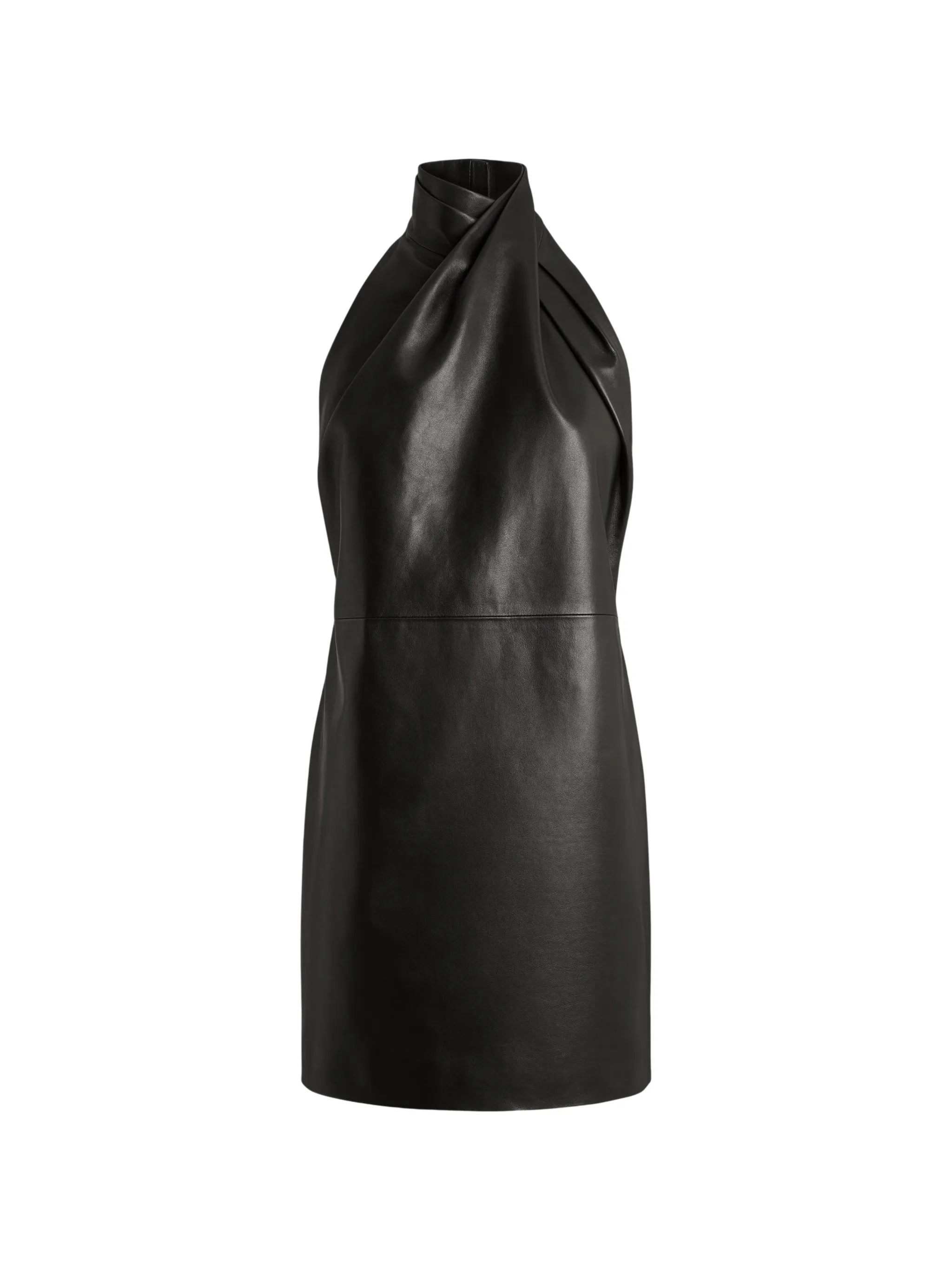 lambskin open-back dress