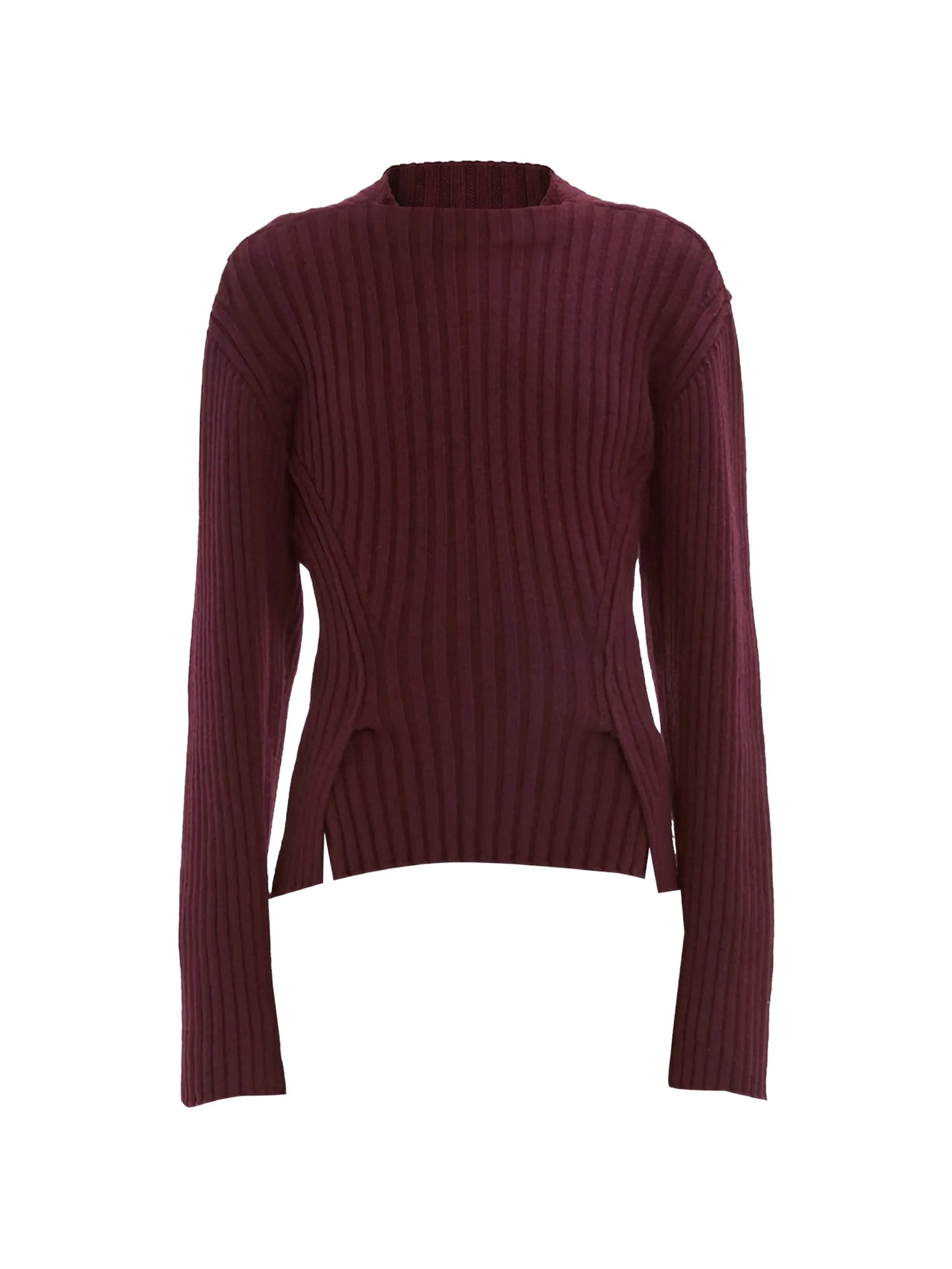 ribbed-knit cut-out sweater