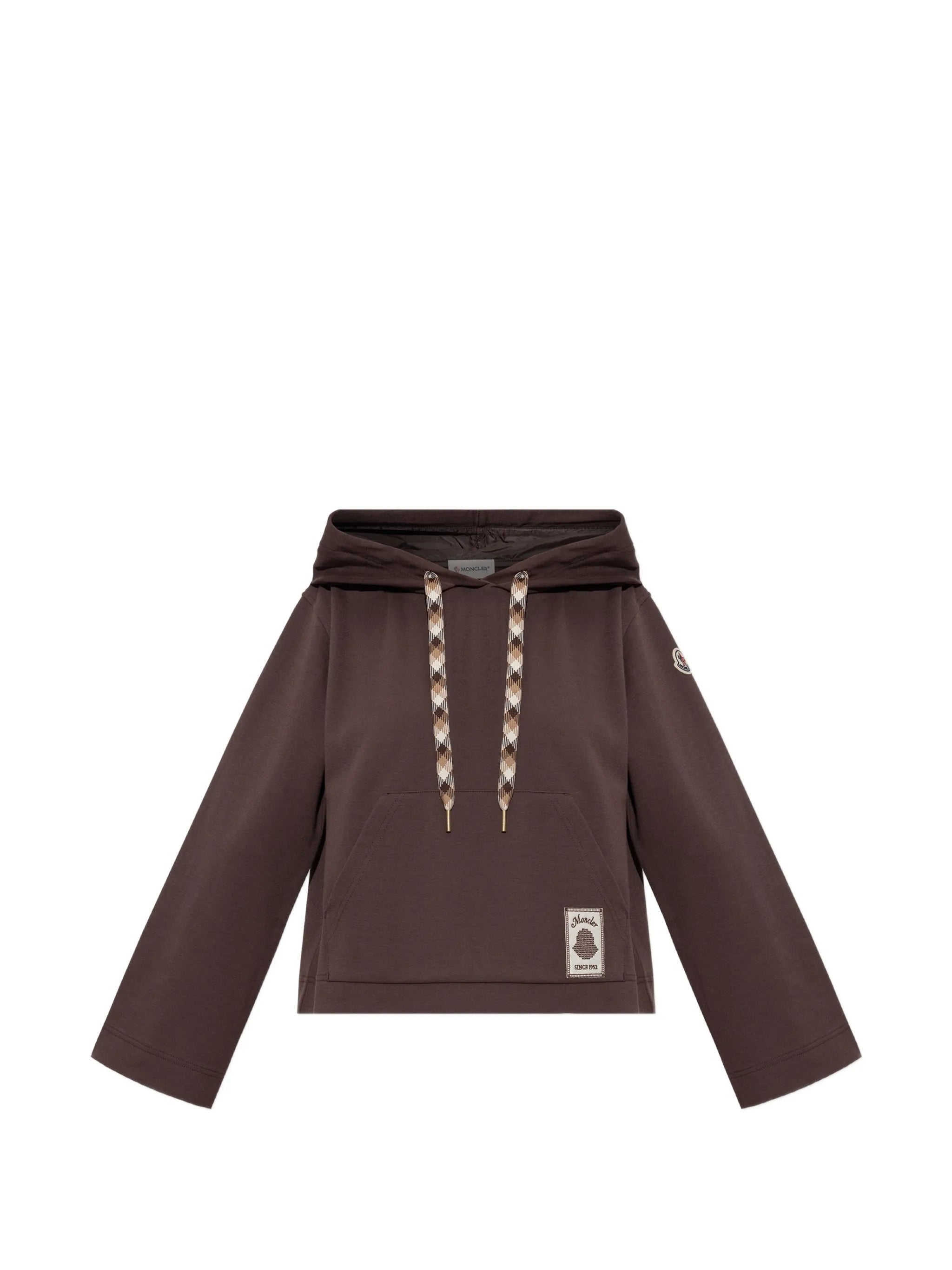 logo-patch drawstring hoodie