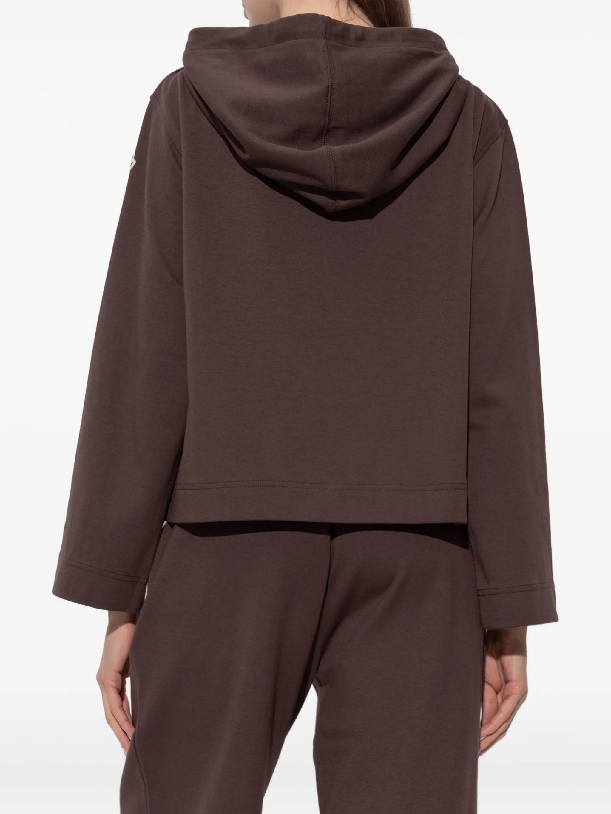 logo-patch drawstring hoodie
