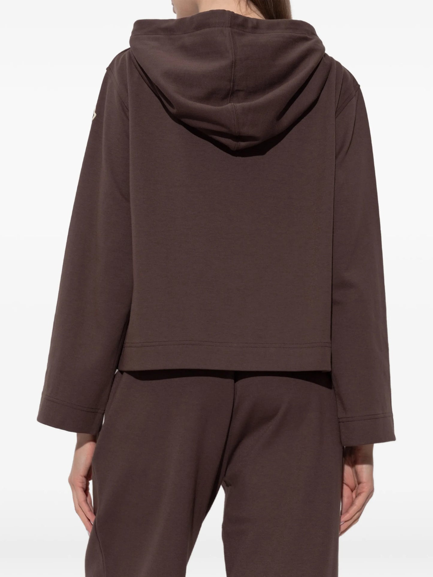 logo-patch drawstring hoodie