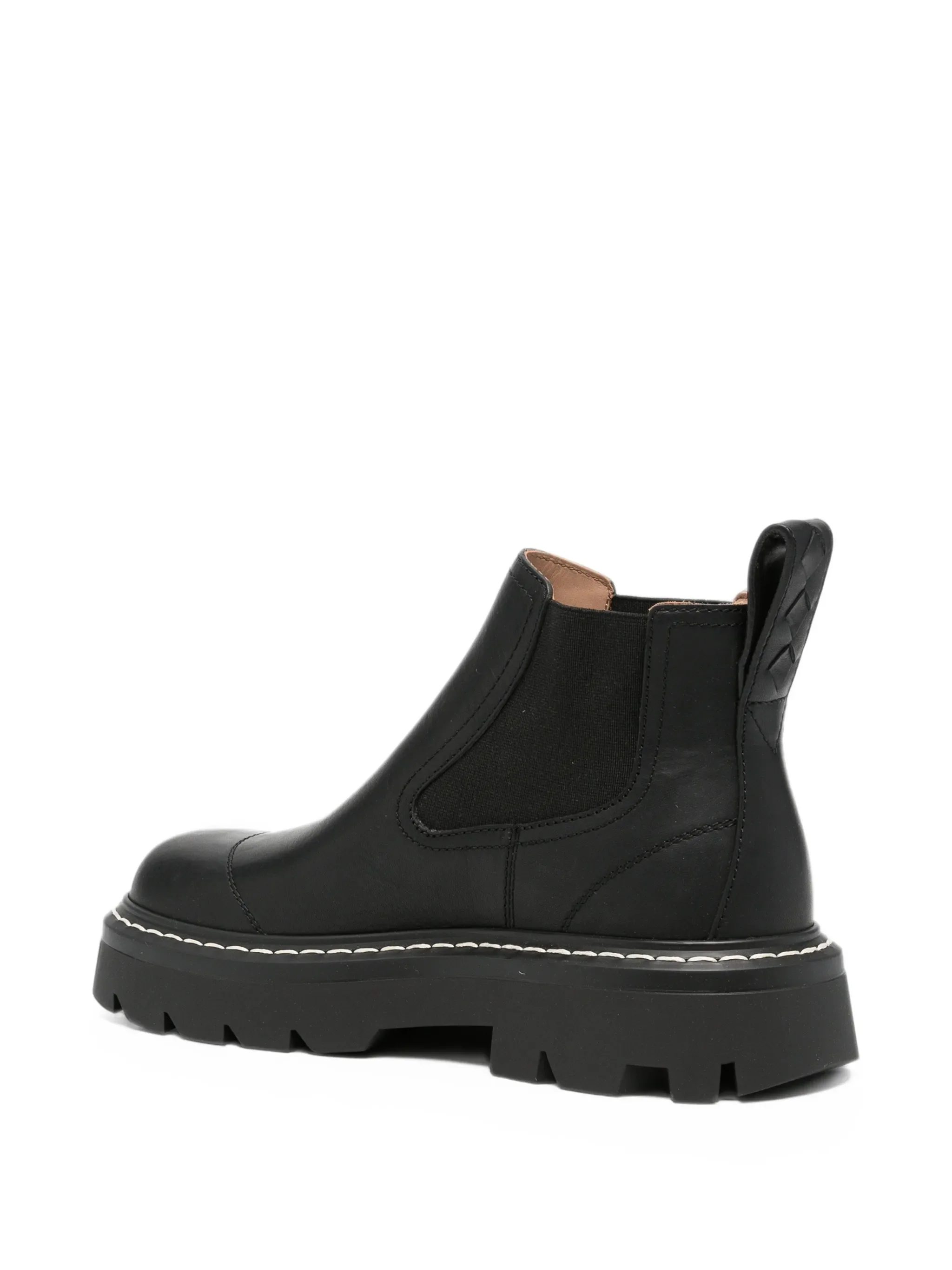Military leather ankle boots