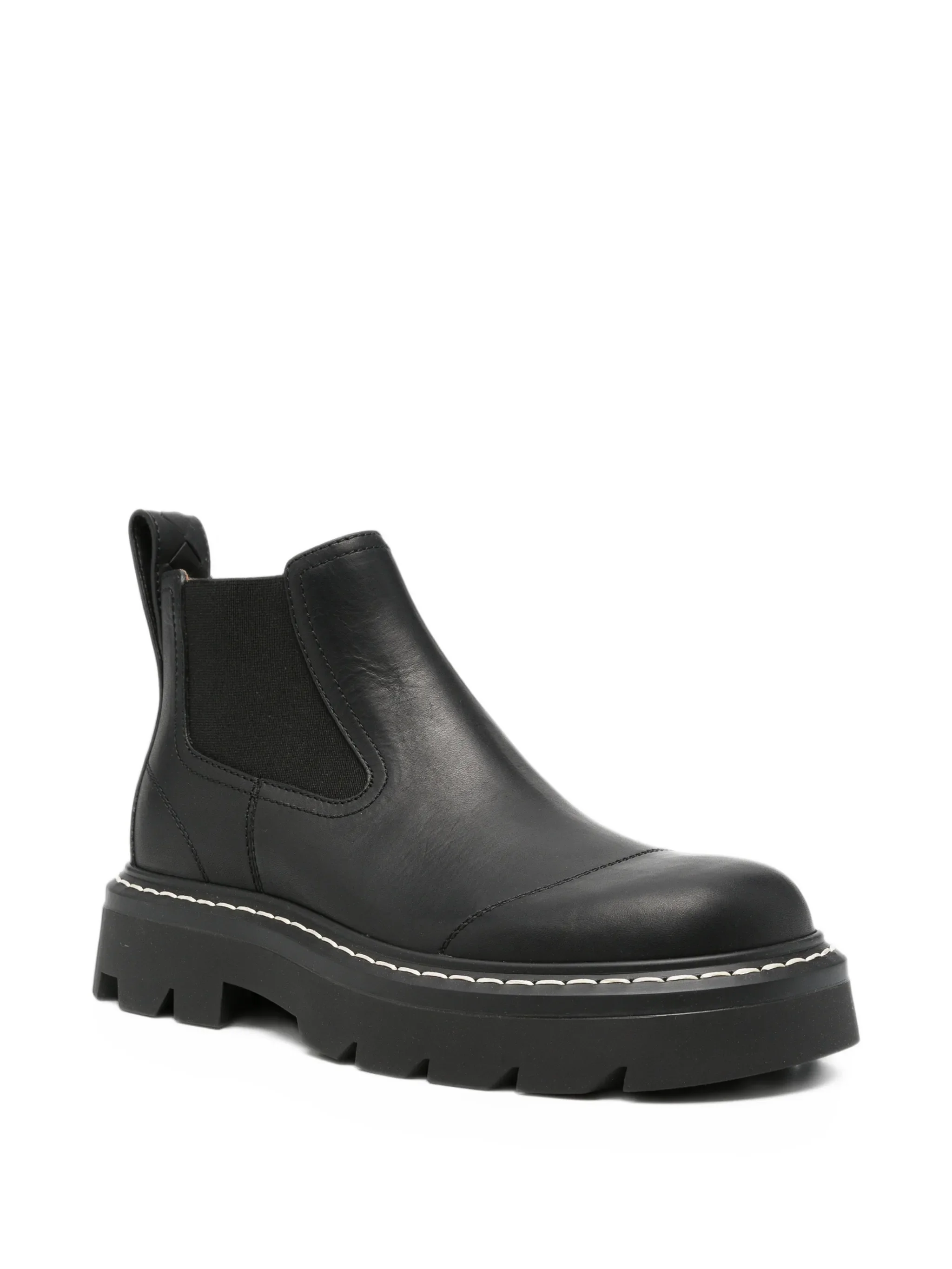 Military leather ankle boots