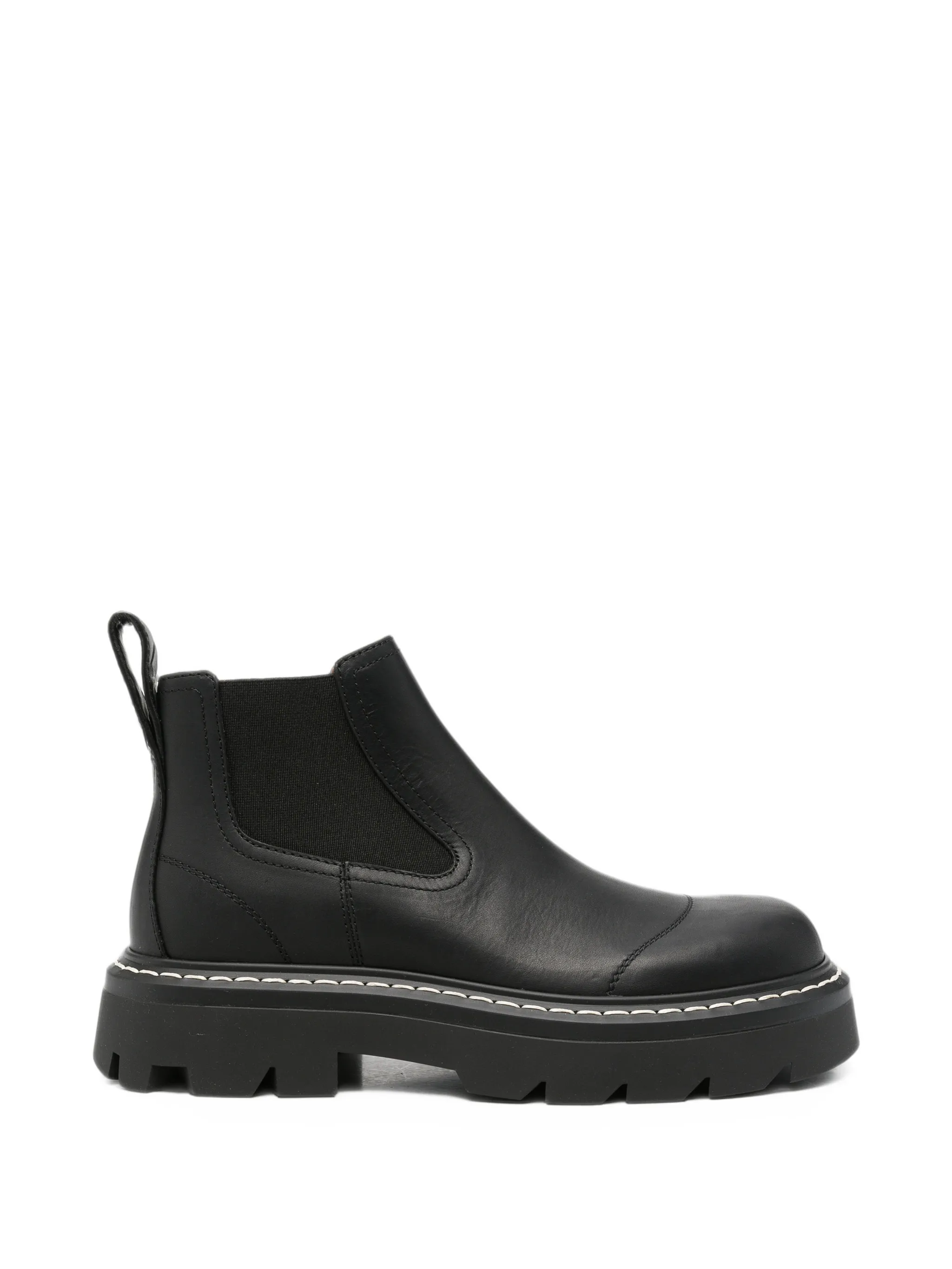 Military leather ankle boots