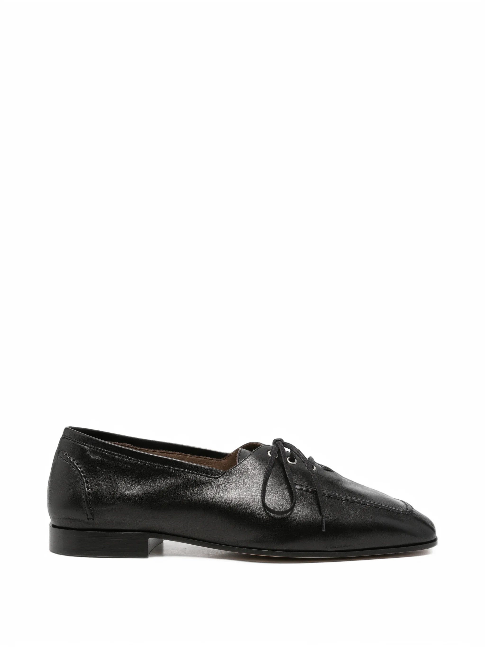 crinkled-nappa lace-up loafers
