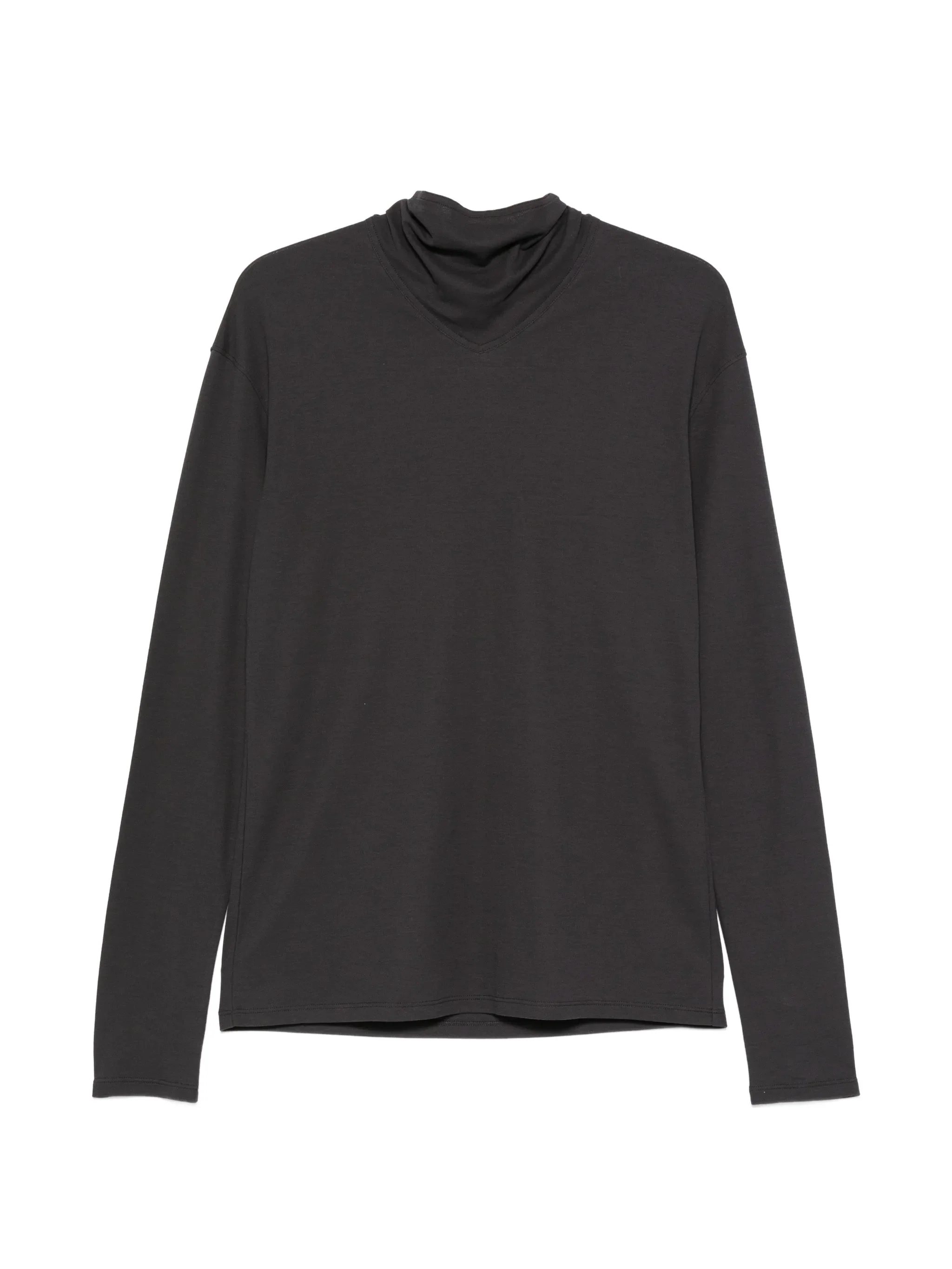 long-sleeve scarf top in silky jersey crepe