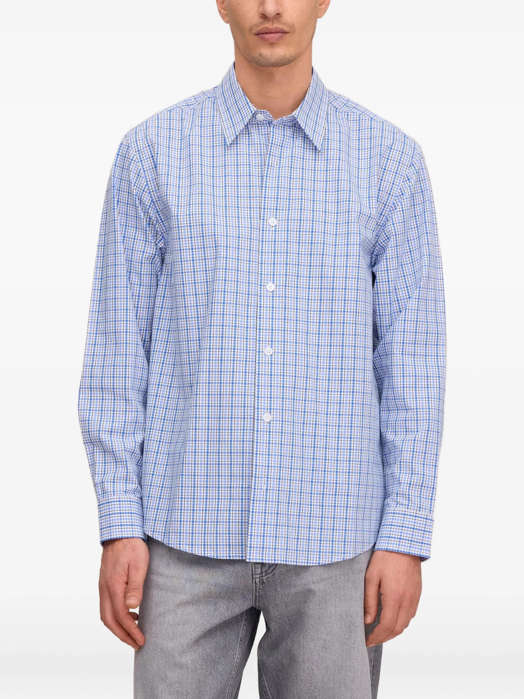 Quinsy check-pattern long-sleeve shirt