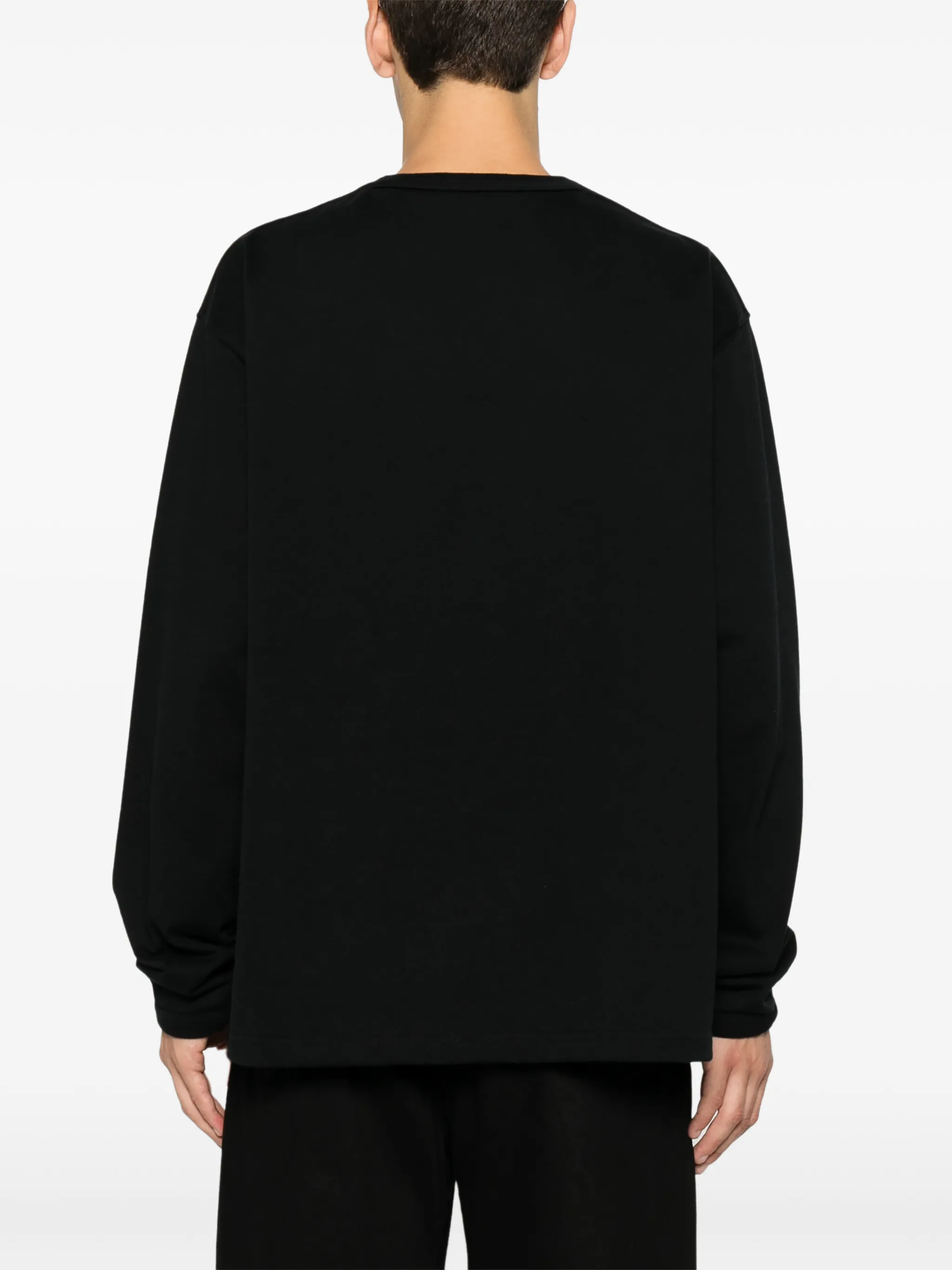 long-sleeve boxy T-shirt in compact cotton jersey