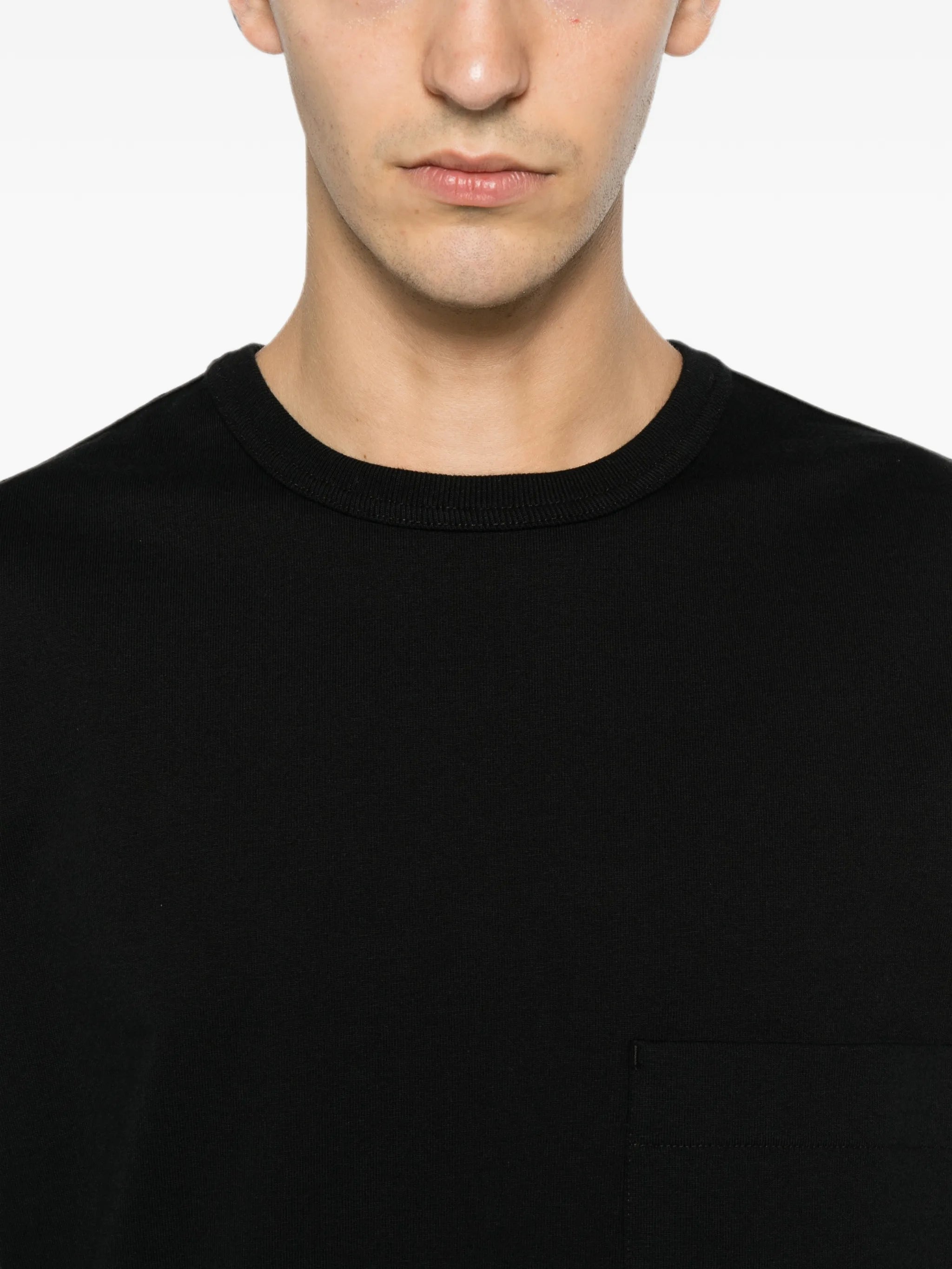 long-sleeve boxy T-shirt in compact cotton jersey