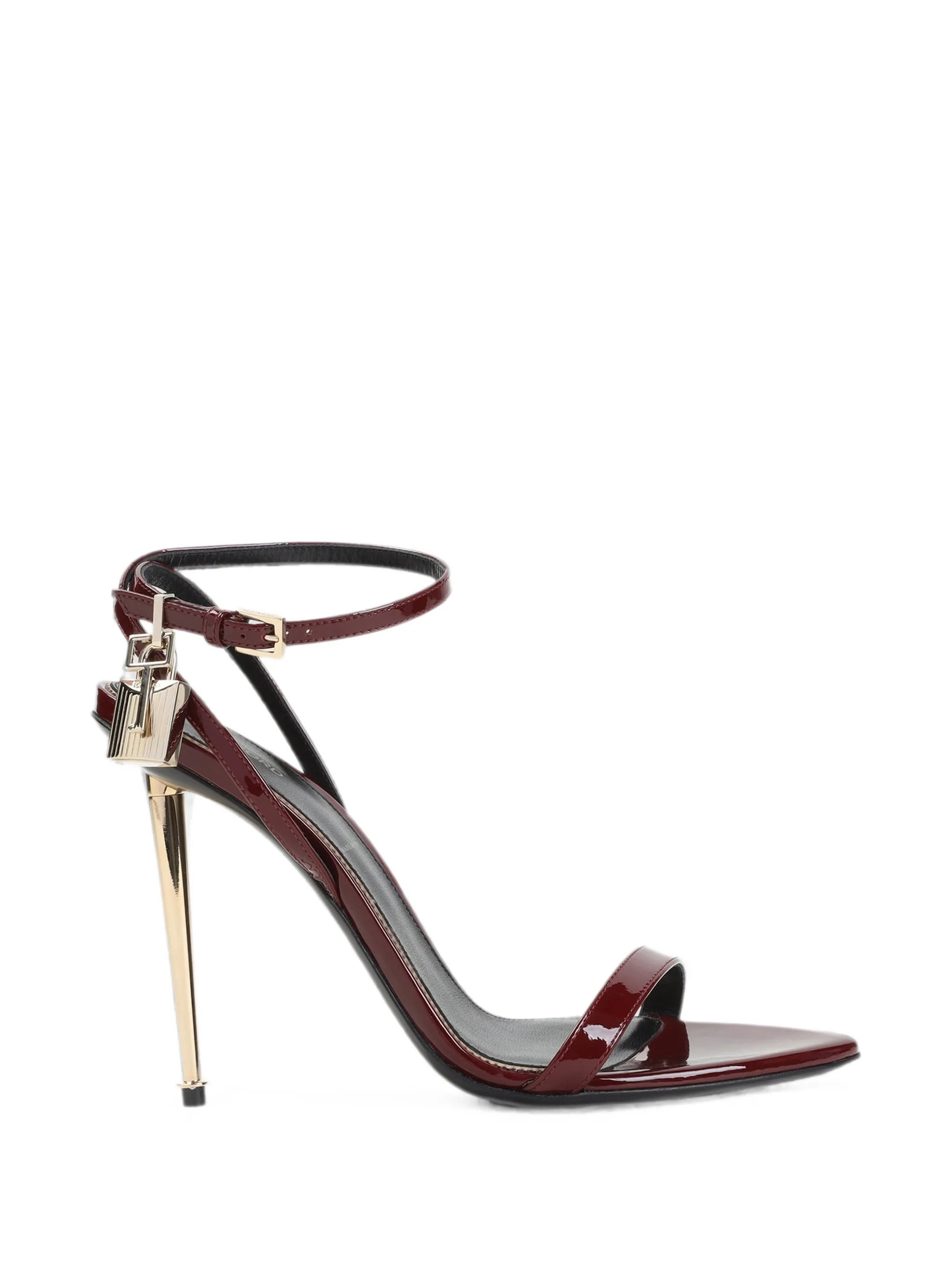 padlock-detail heeled sandals