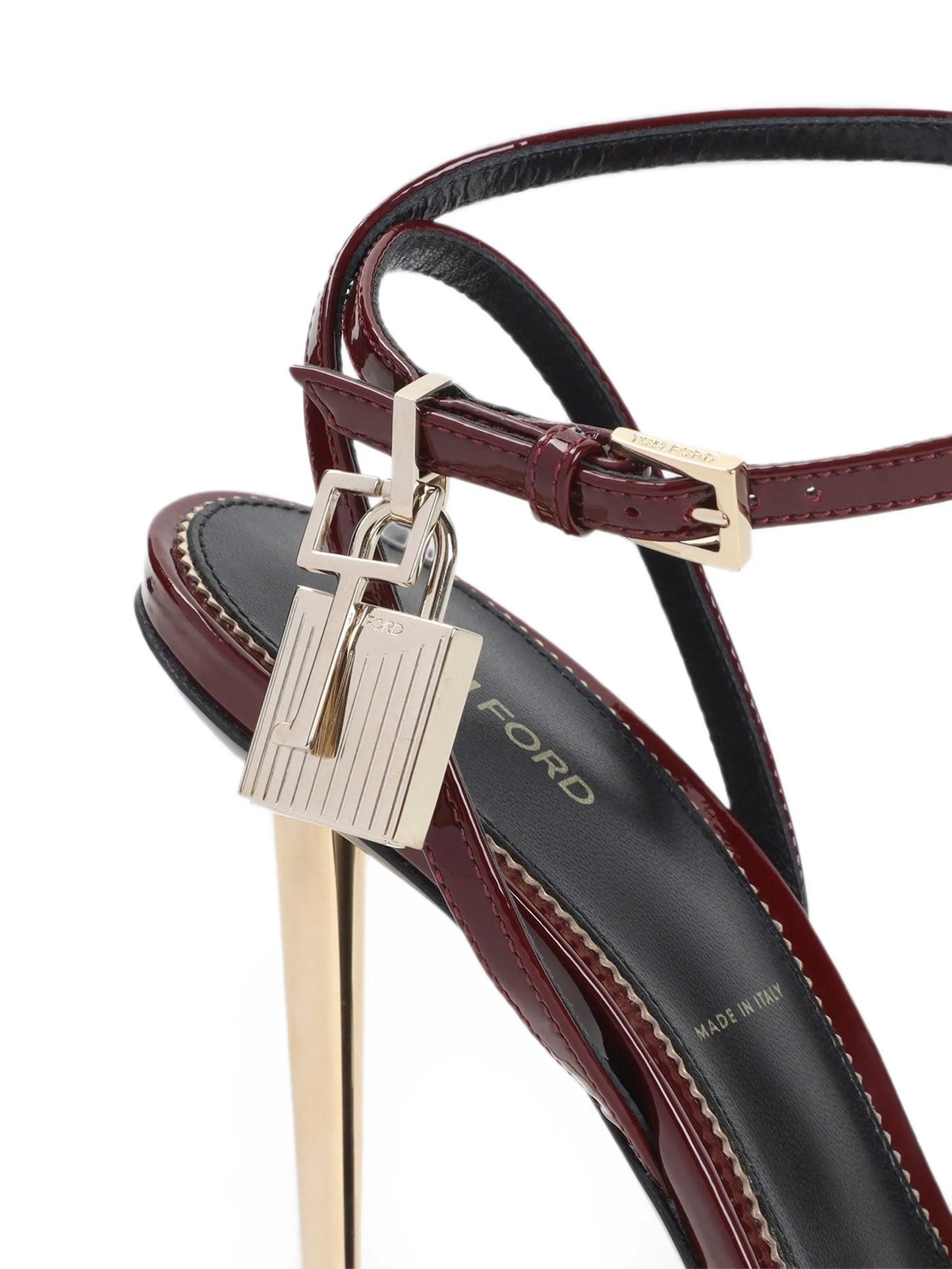 padlock-detail heeled sandals