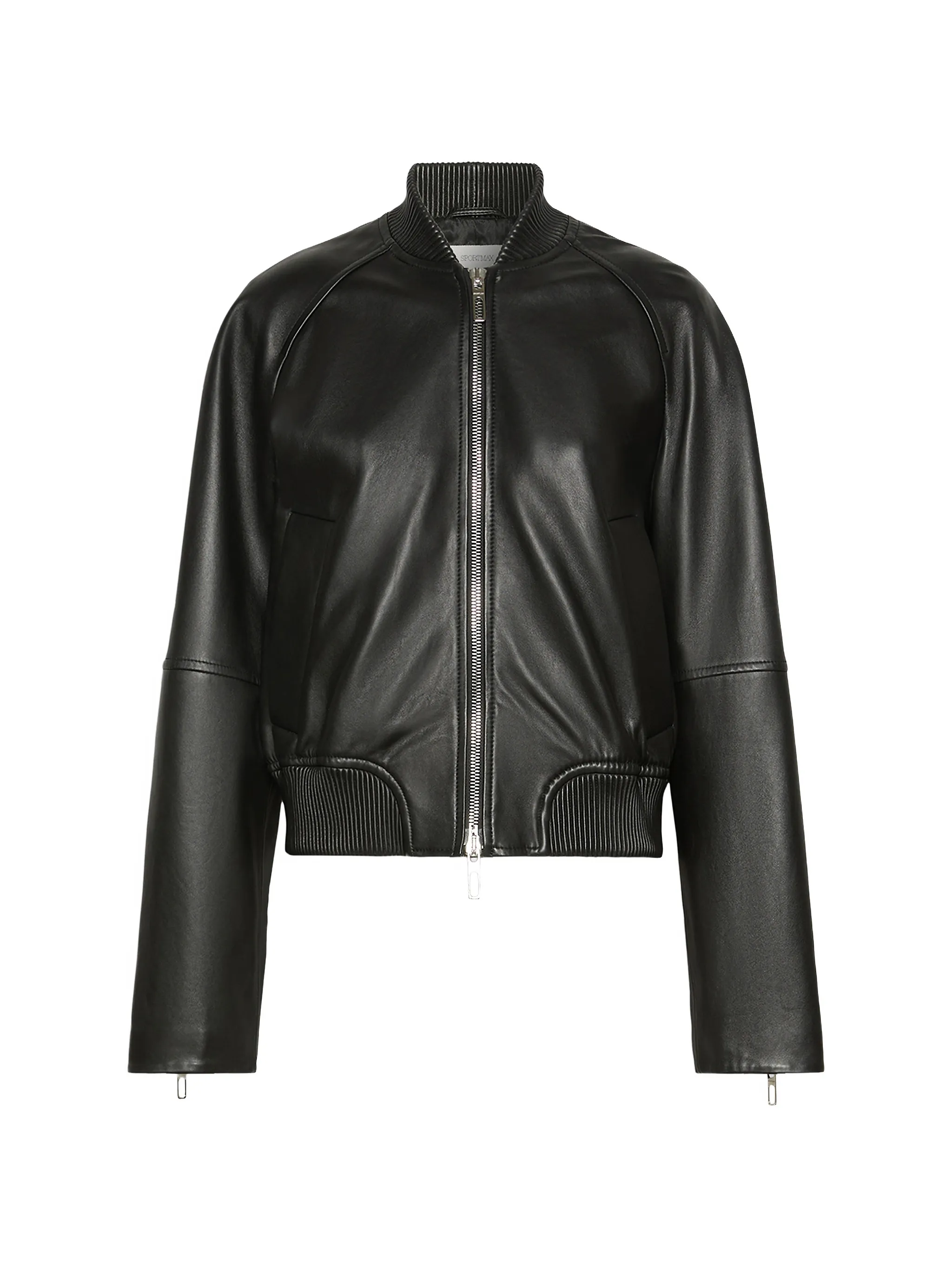 zip-up leather jacket