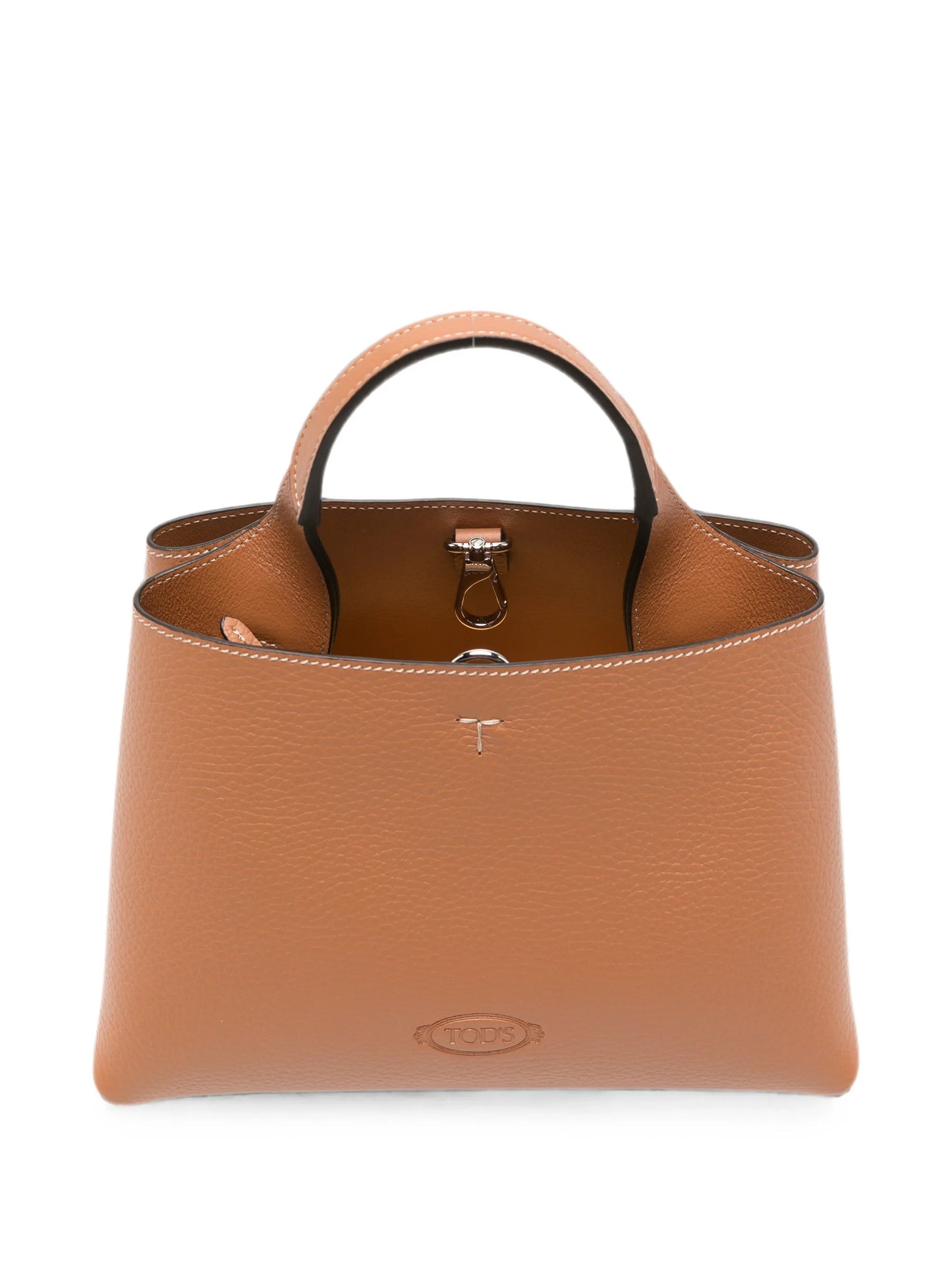 T-logo grained leather tote bag