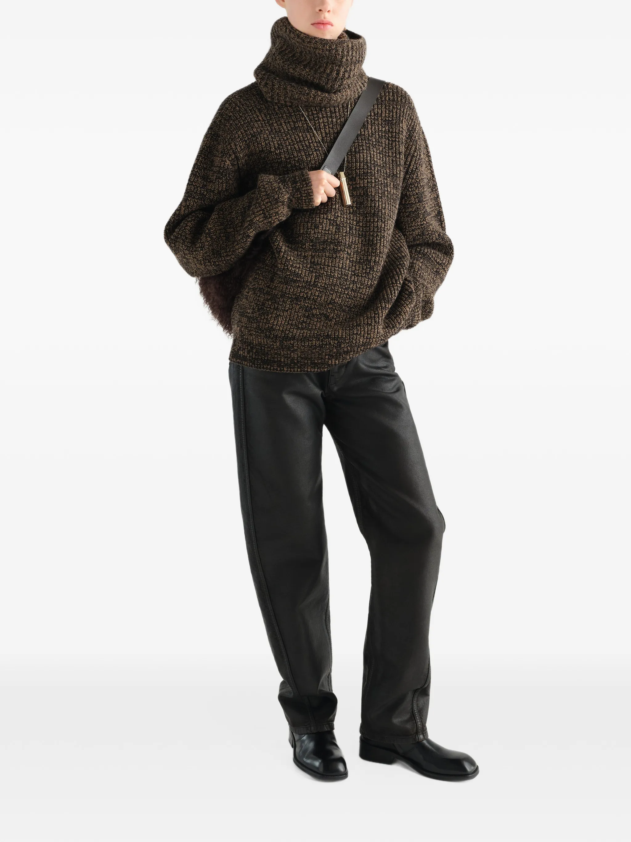high-neck sweater in yak alpaca