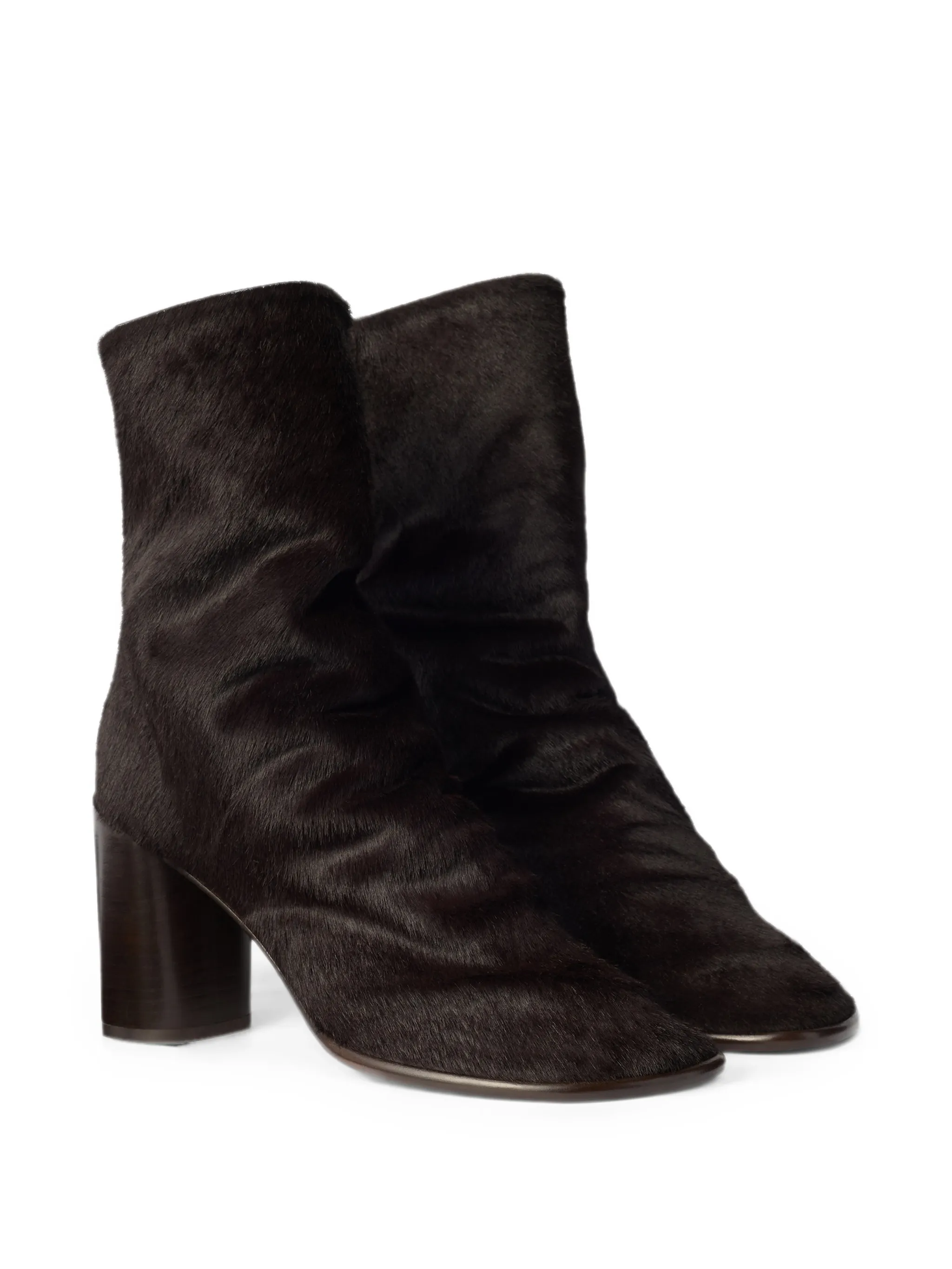 80 mm Glove heeled ankle boots in pony-style leather