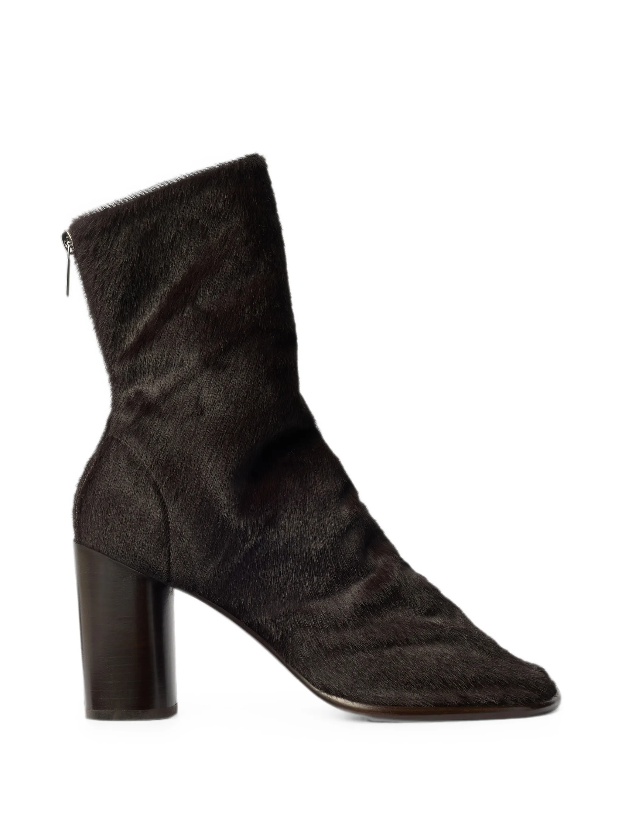 80 mm Glove heeled ankle boots in pony-style leather