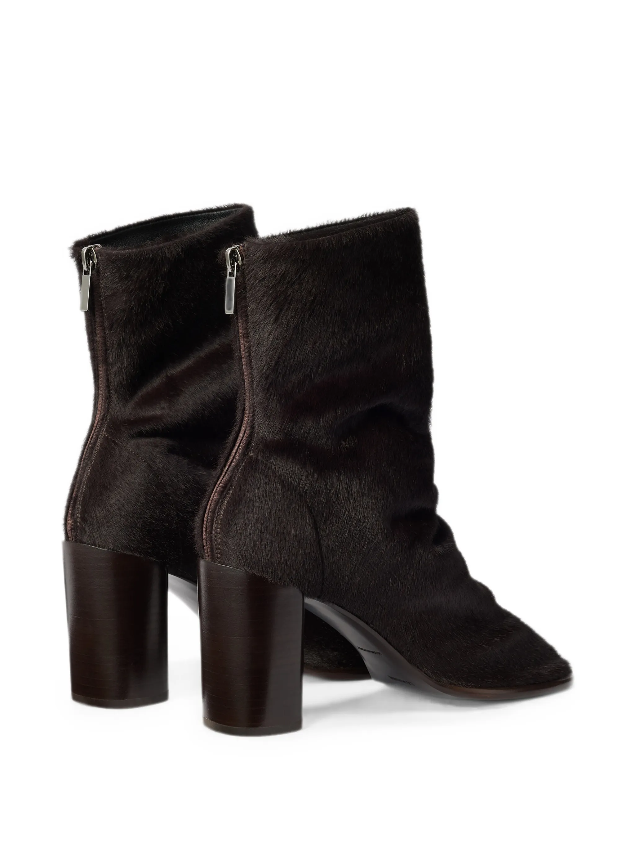 80 mm Glove heeled ankle boots in pony-style leather