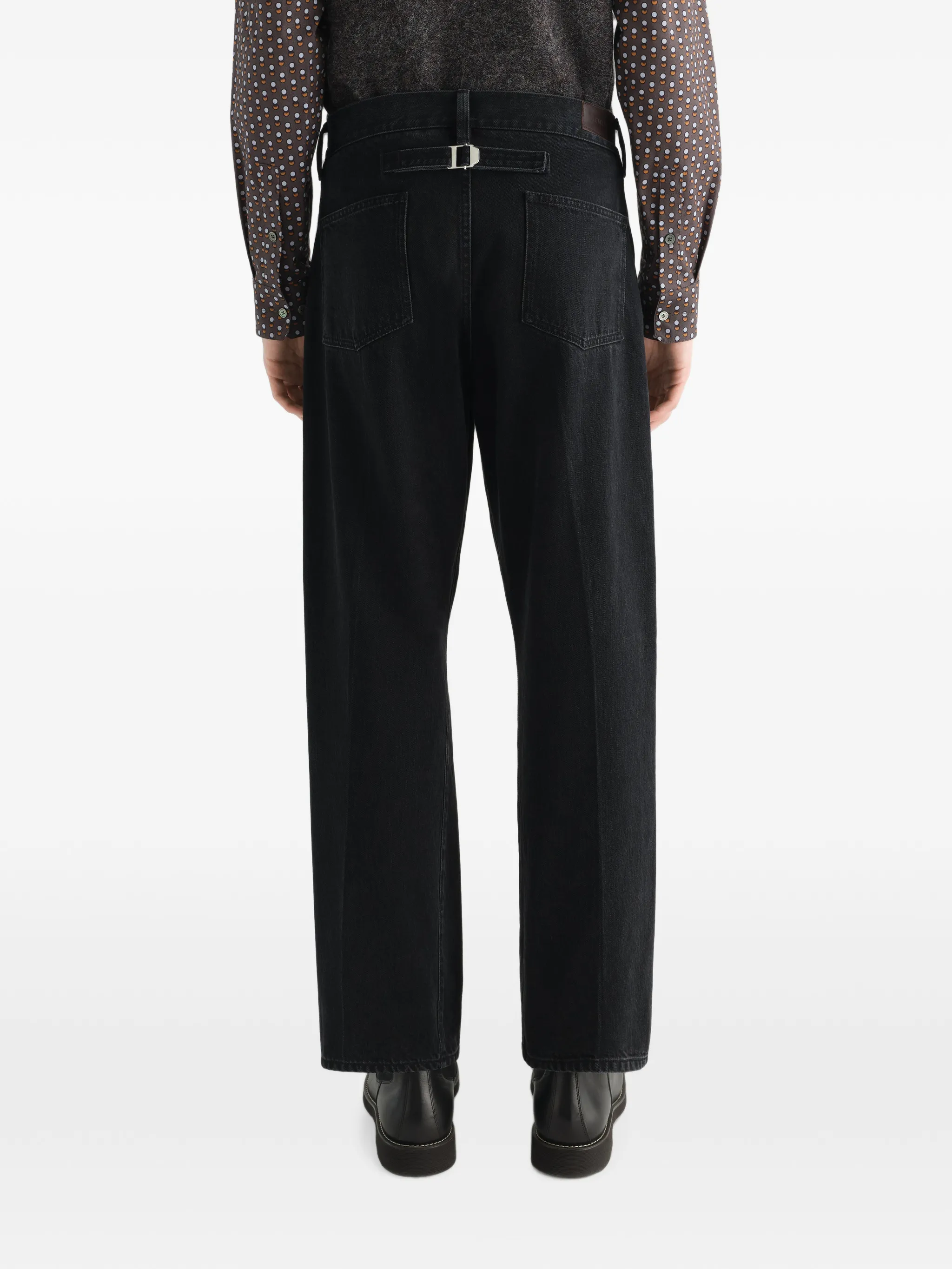 straight five-pocket pants in washed selvedge denim