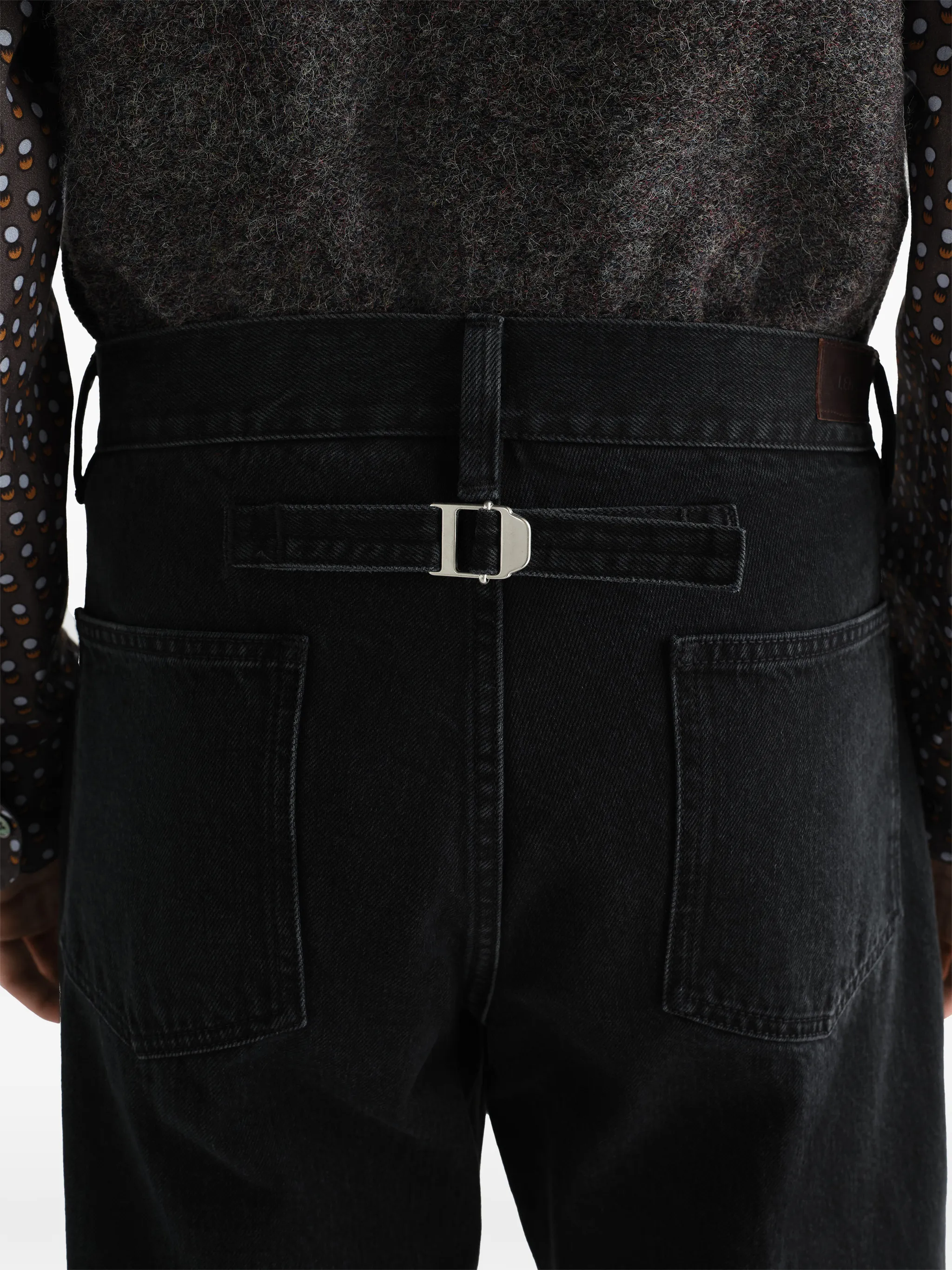 straight five-pocket pants in washed selvedge denim