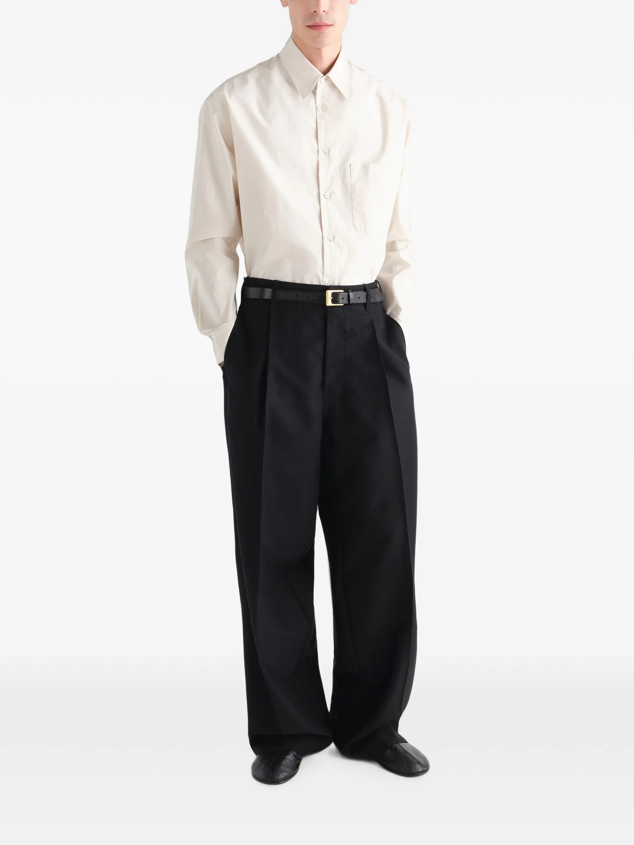 washed chest-pocket shirt