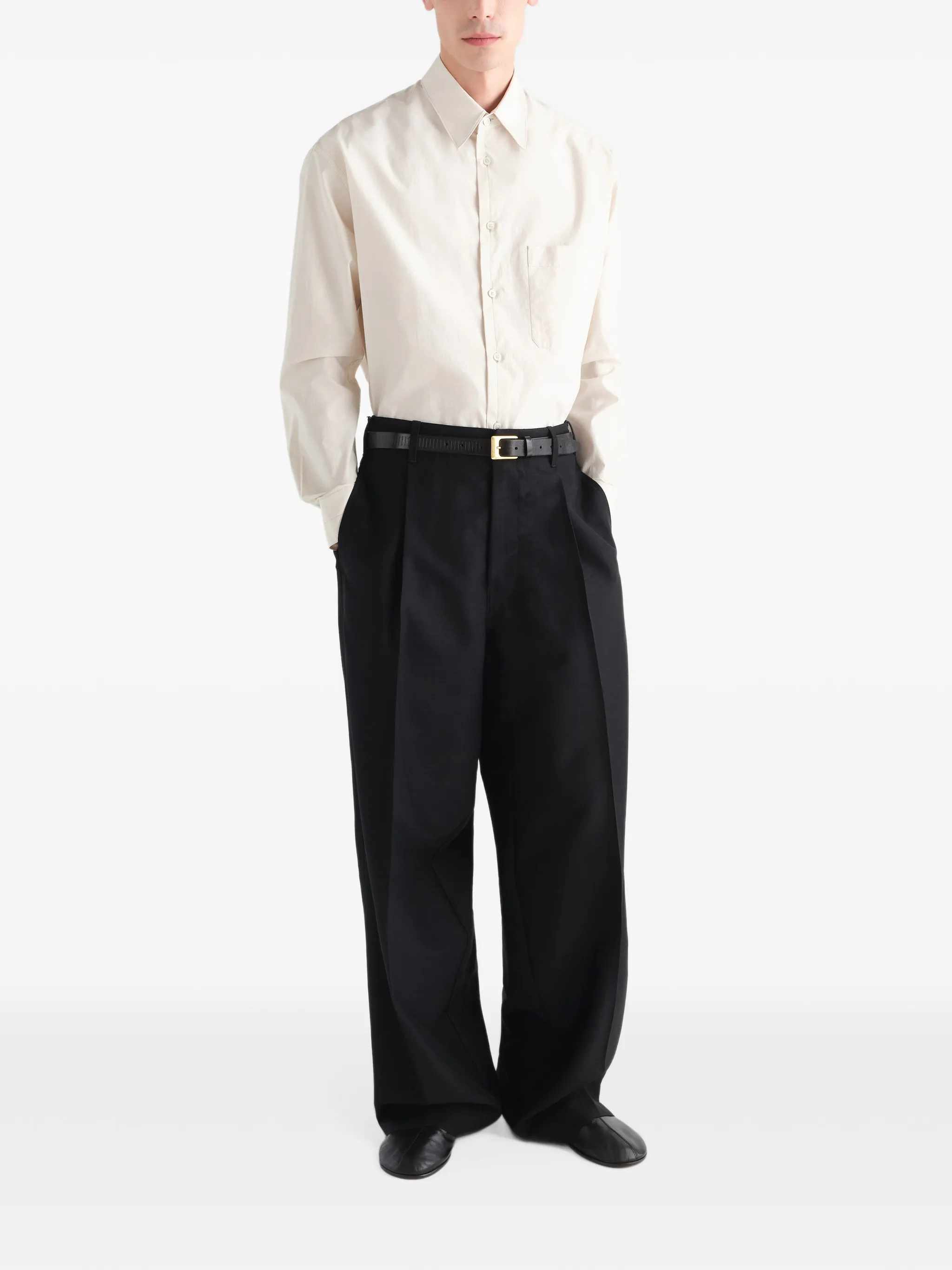 regular shirt in washed cotton silk
