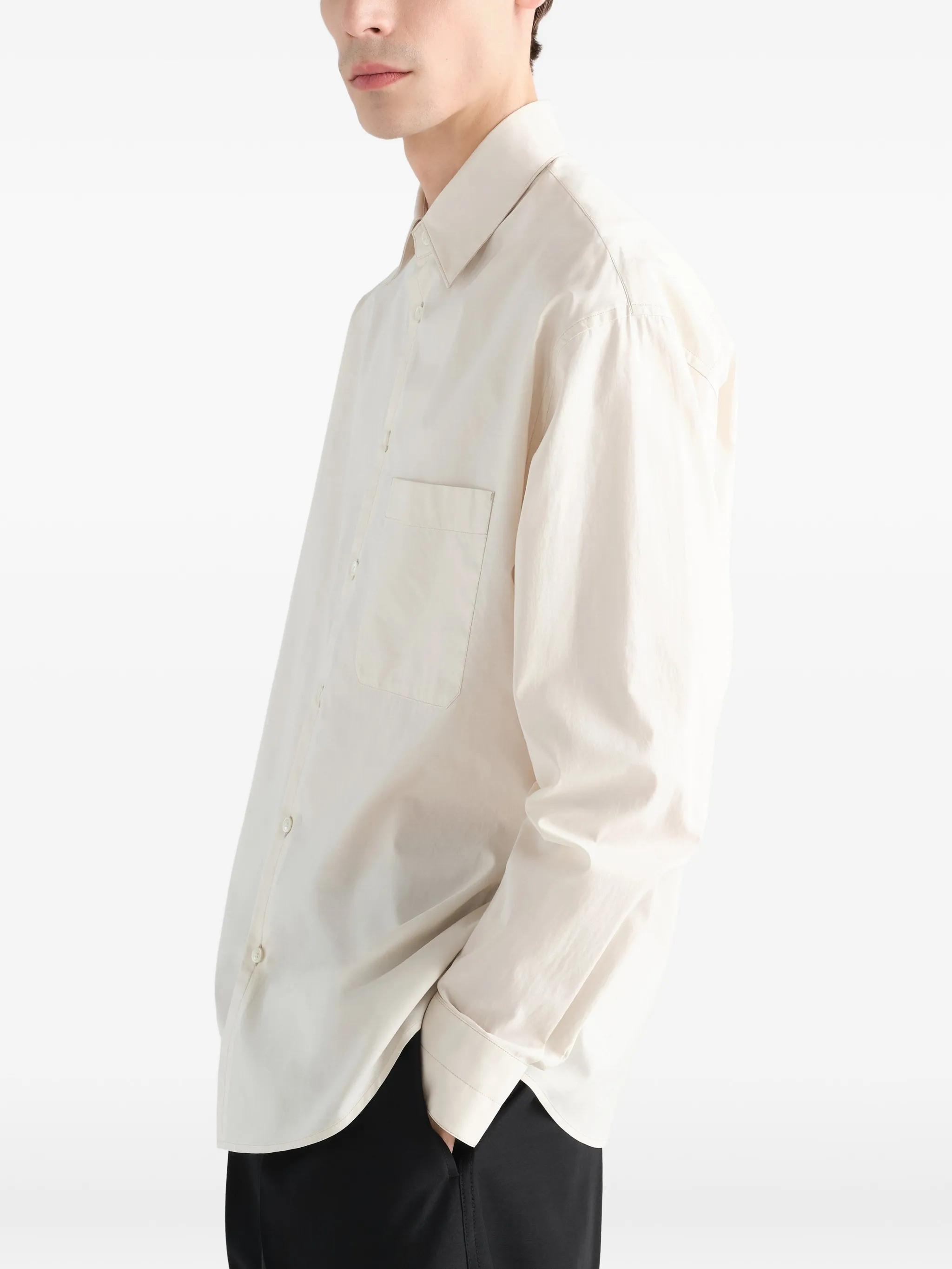 regular shirt in washed cotton silk