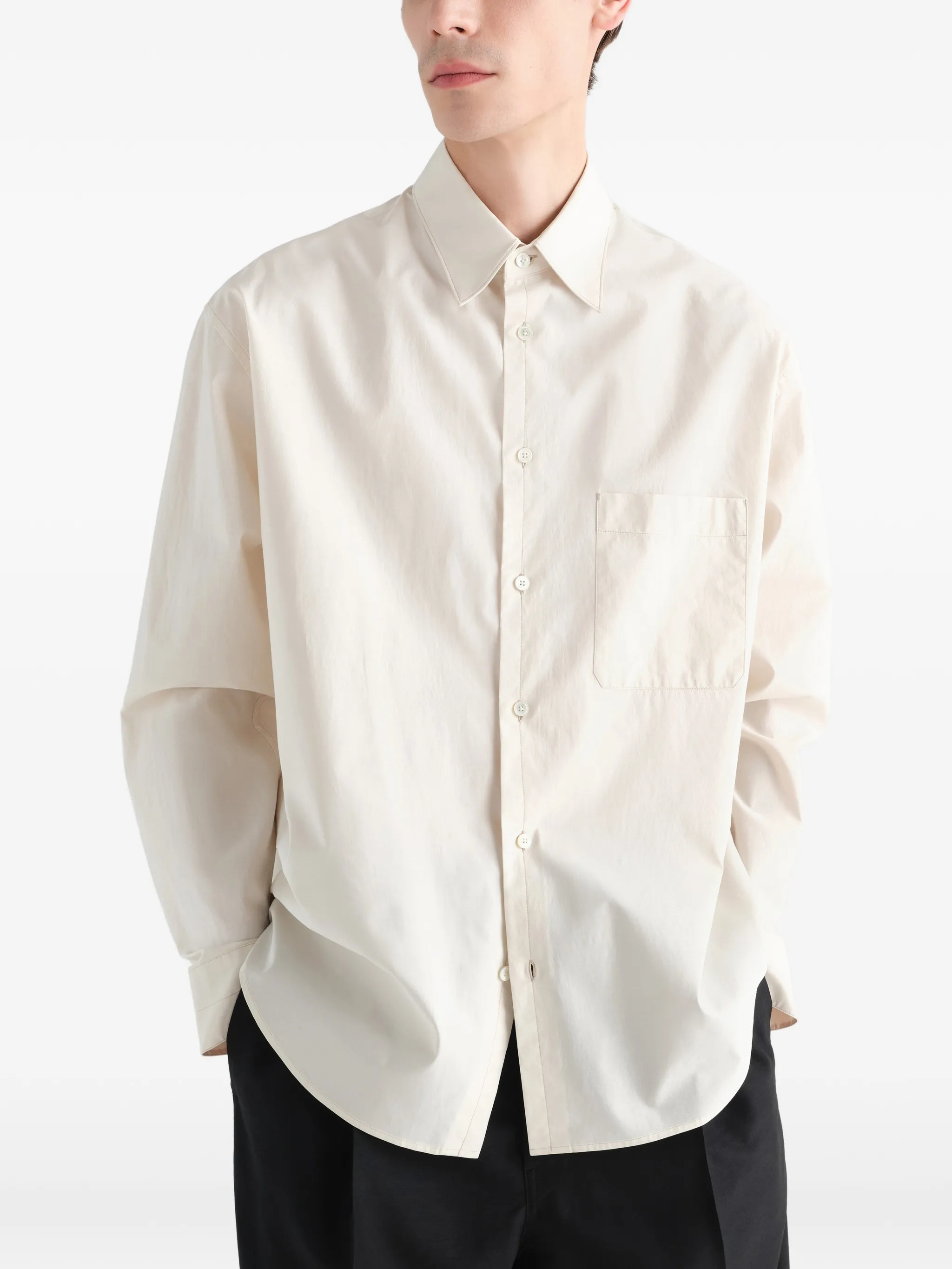 regular shirt in washed cotton silk