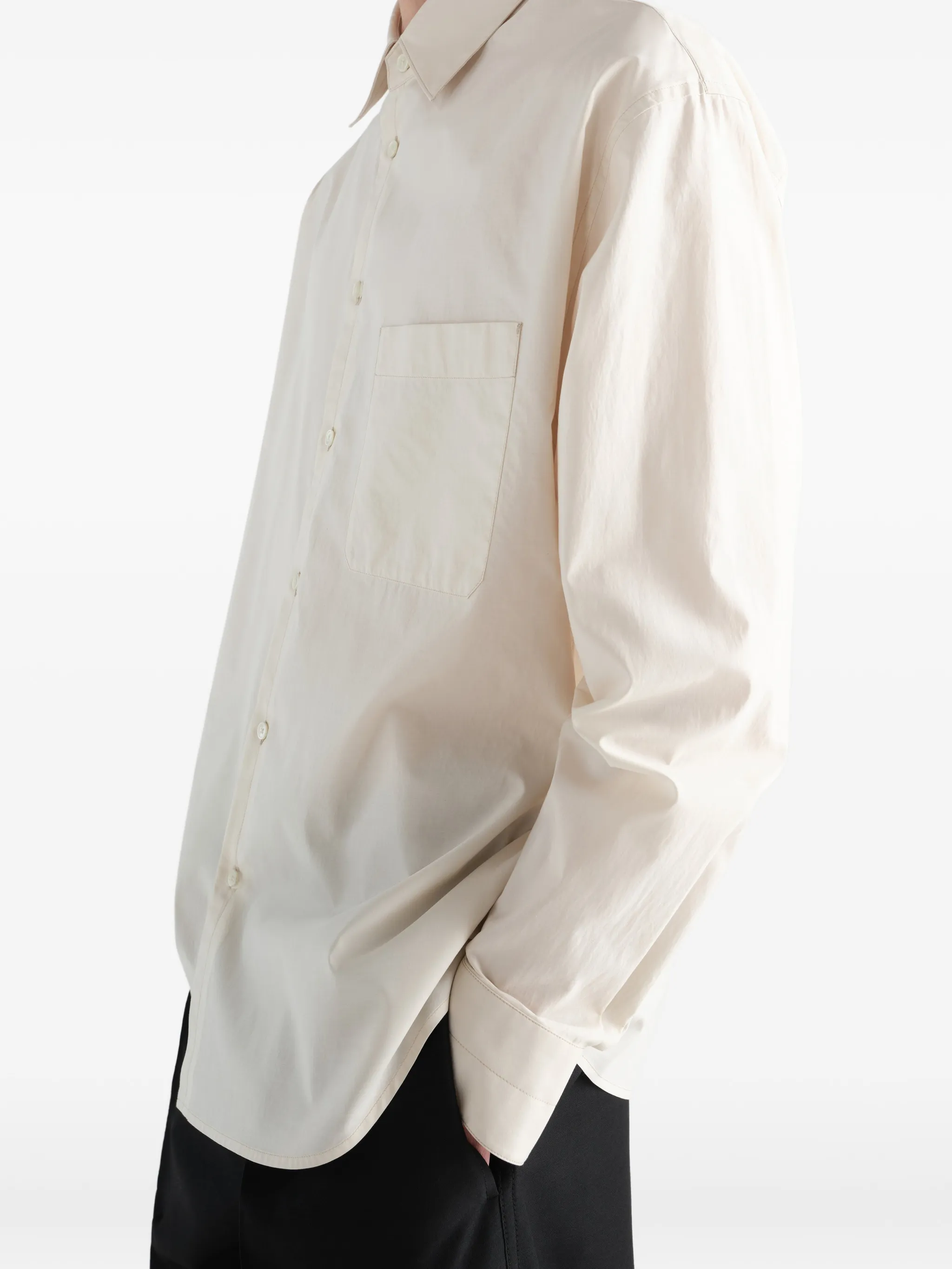 regular shirt in washed cotton silk