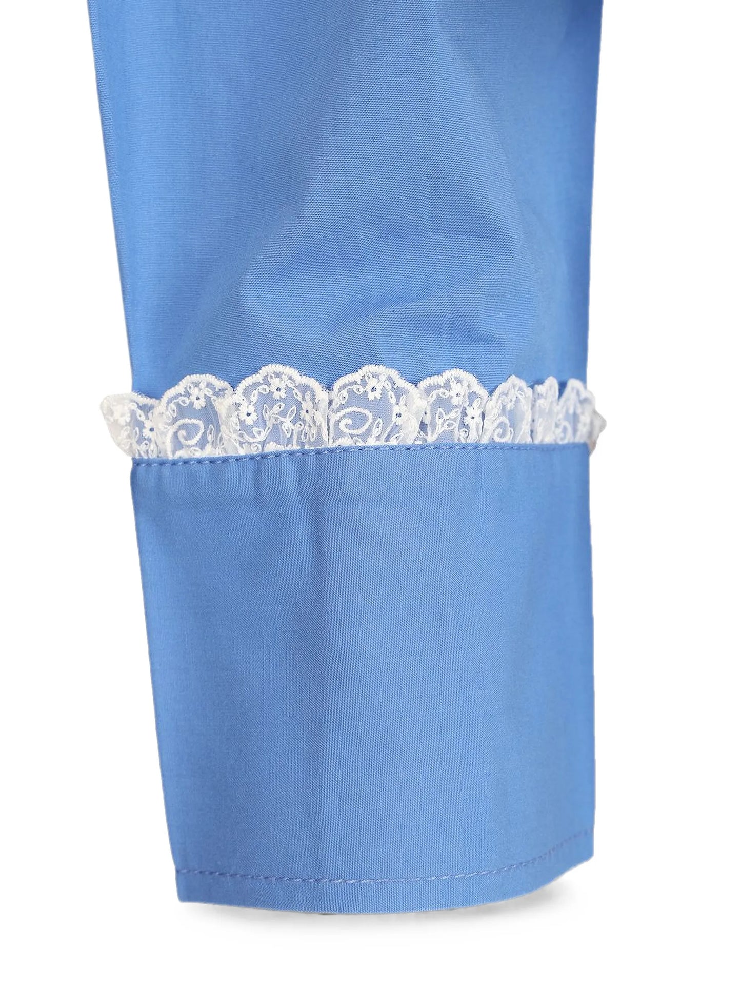 lace-trim crop shirt