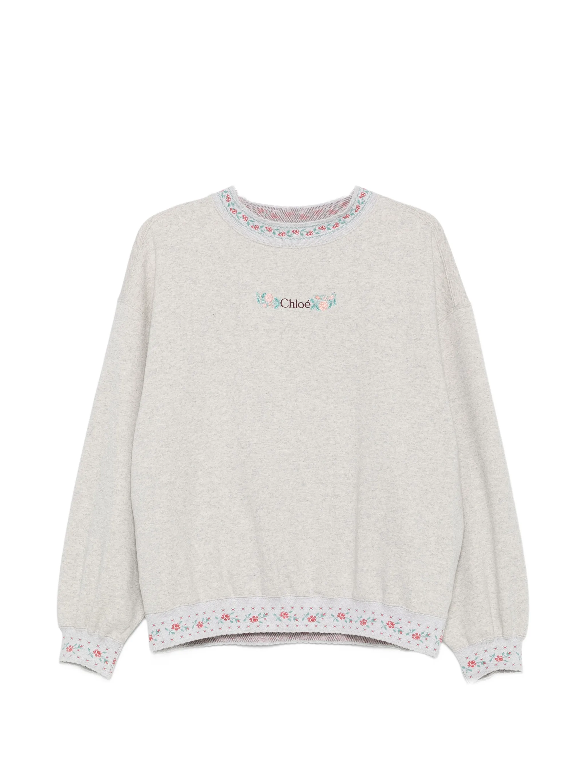 floral-embroidered sweatshirt