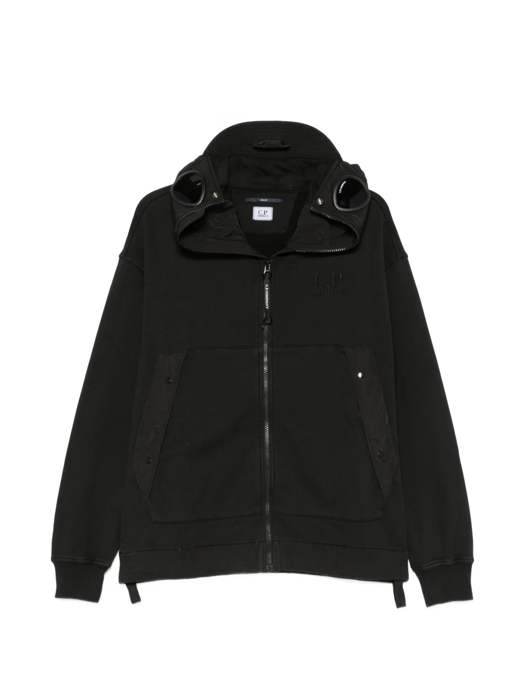goggle-detail zip-up sweatshirt