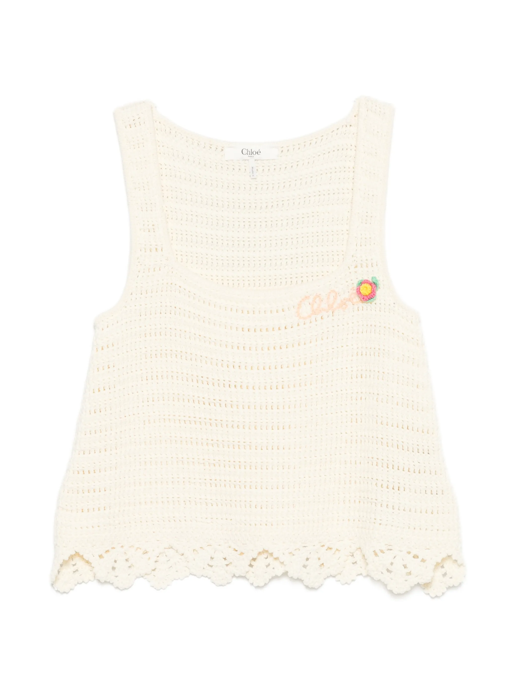 sleeveless cropped top in crochet knit