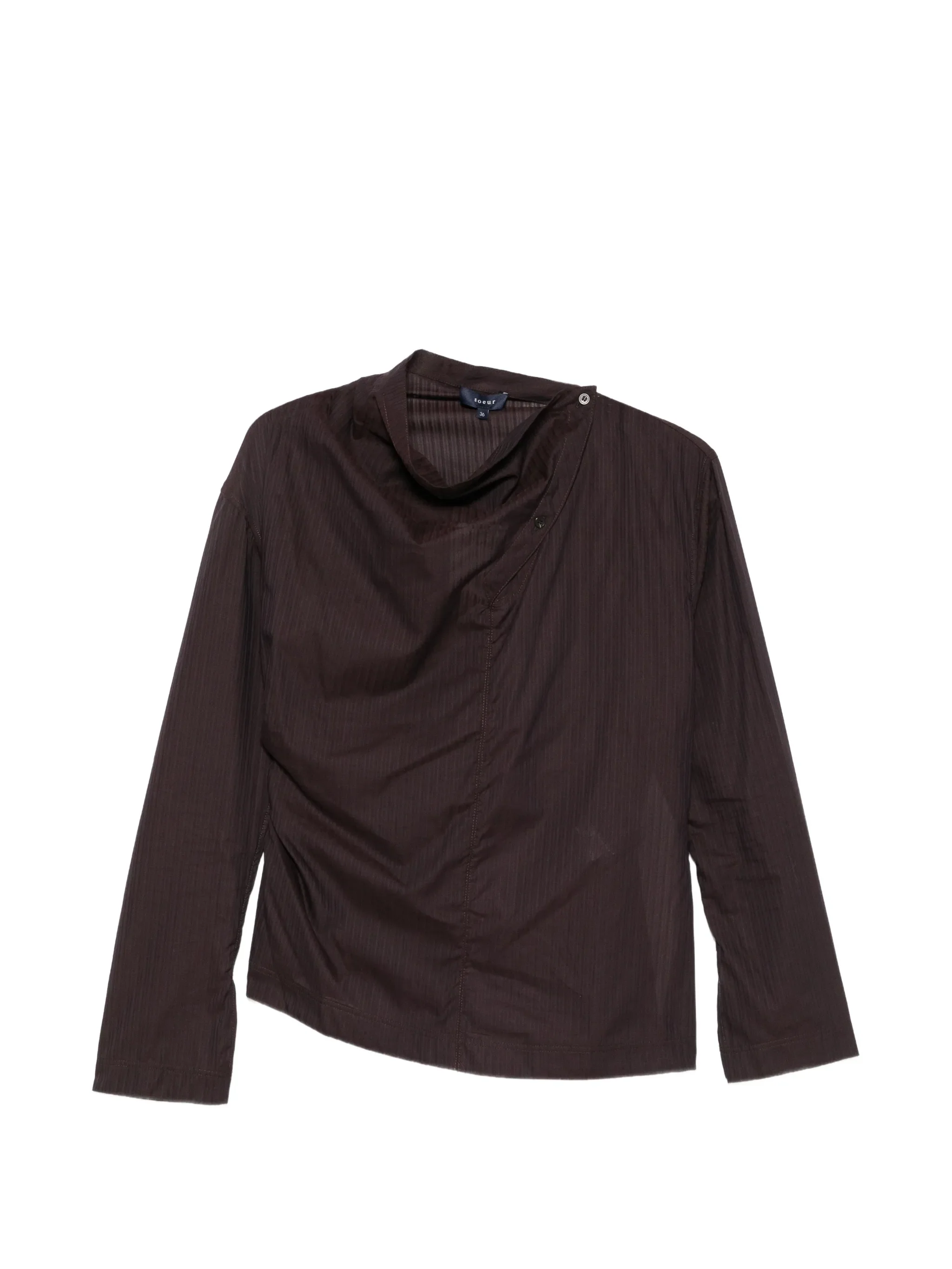 Lana pinstriped high-neck blouse