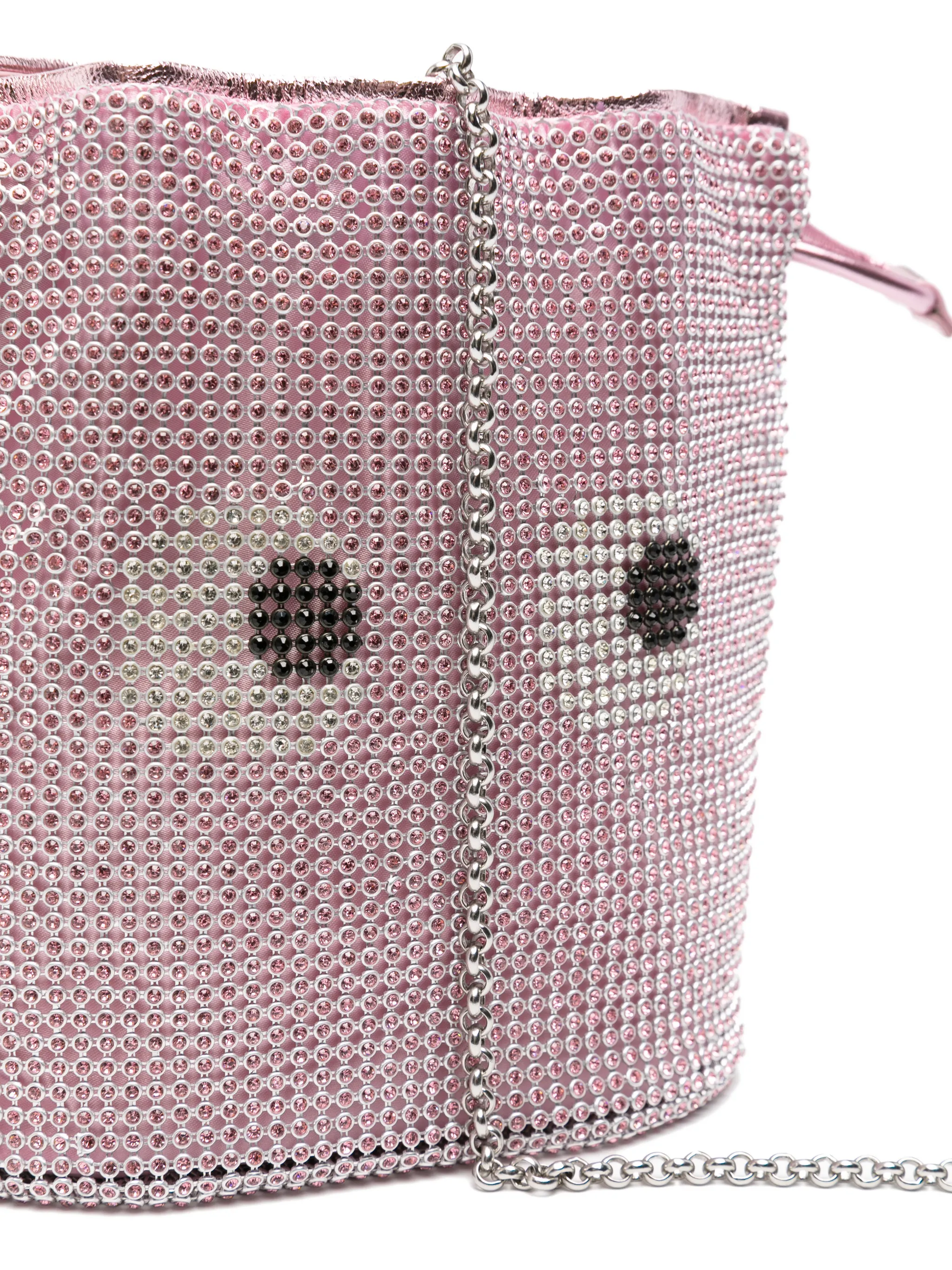 crystal-embellished drawstring clutch bag