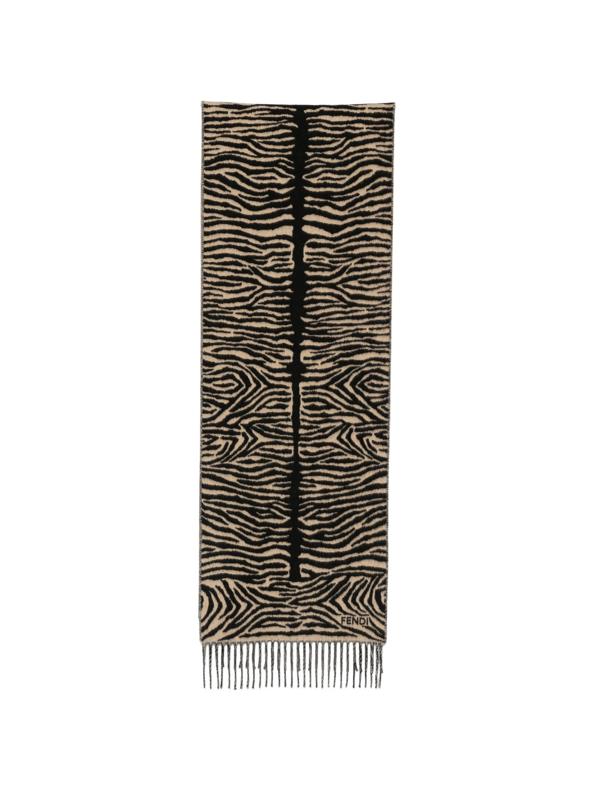 wool scarf with tiger animalier print