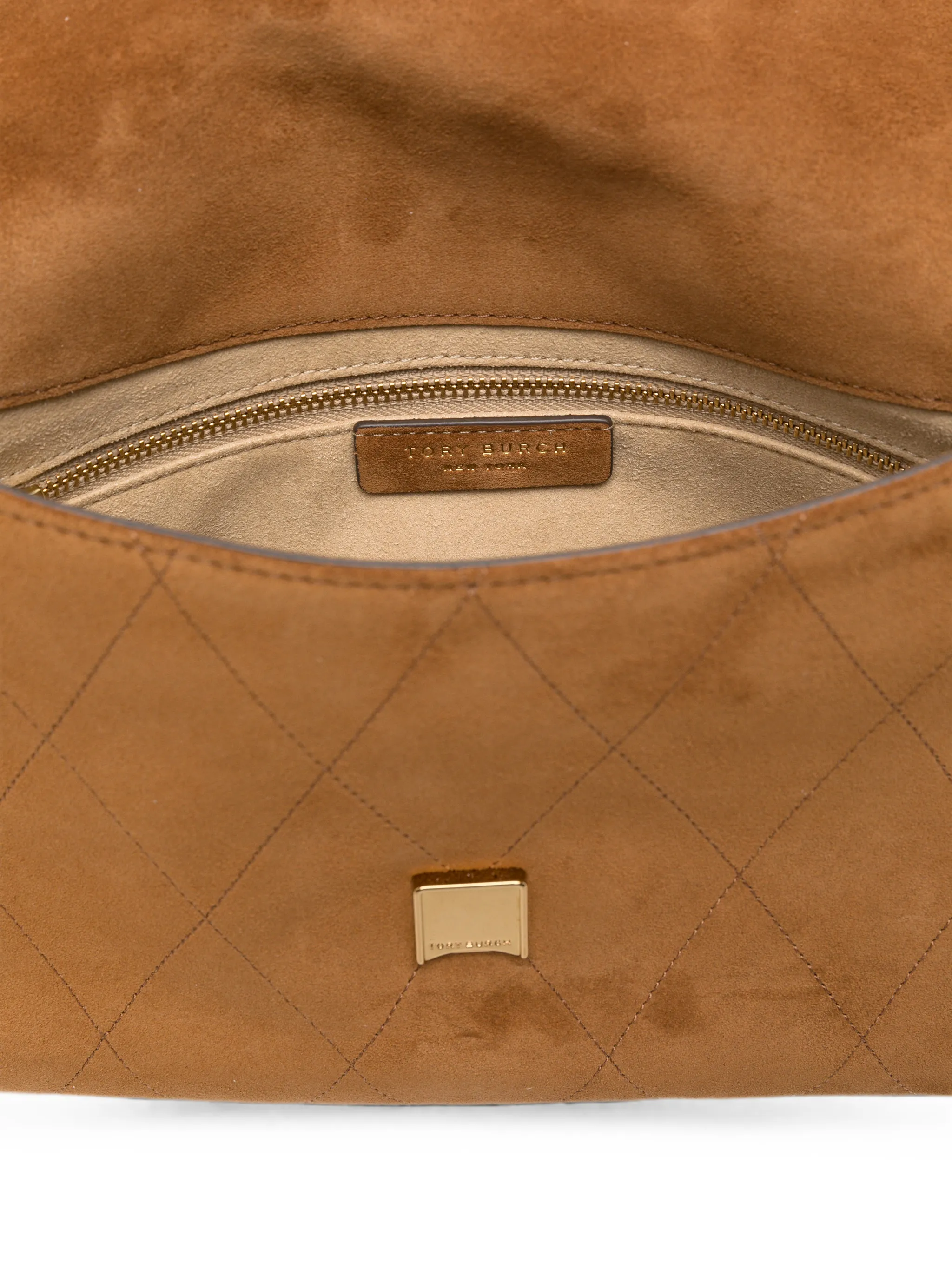 Charlie quilted suede shoulder bag